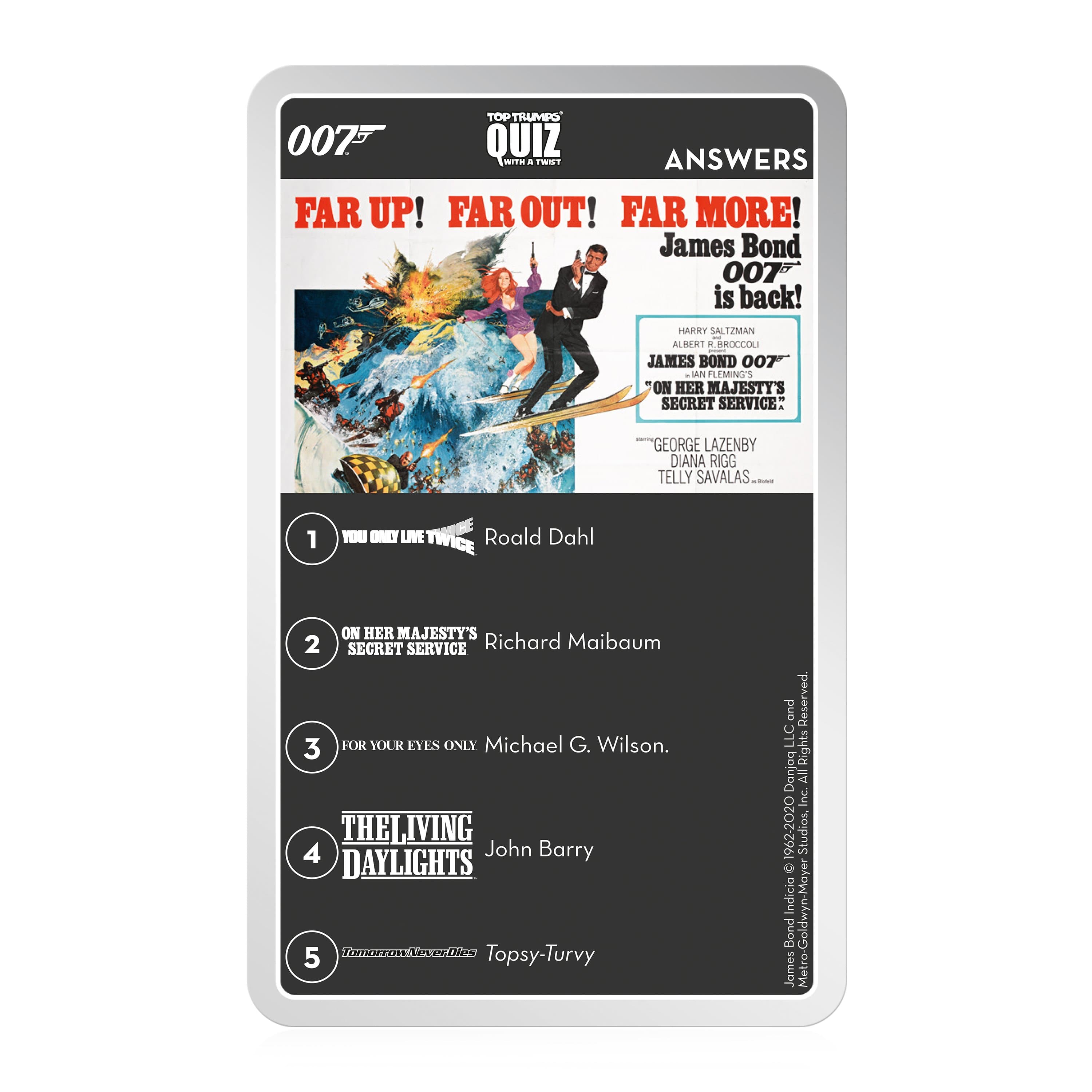 007 James Bond Top Trumps Quiz - No Time To Die Edition