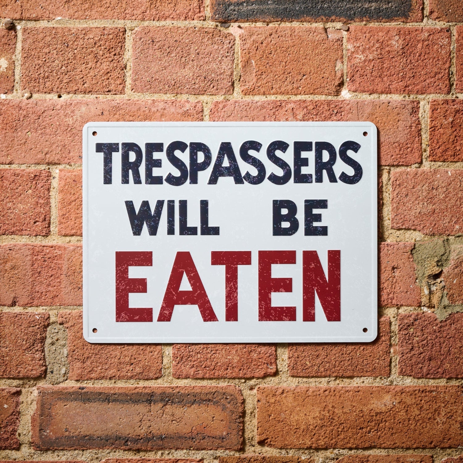 James Bond Trespassers Will Be Eaten Metal Sign - Live And Let Die Edition