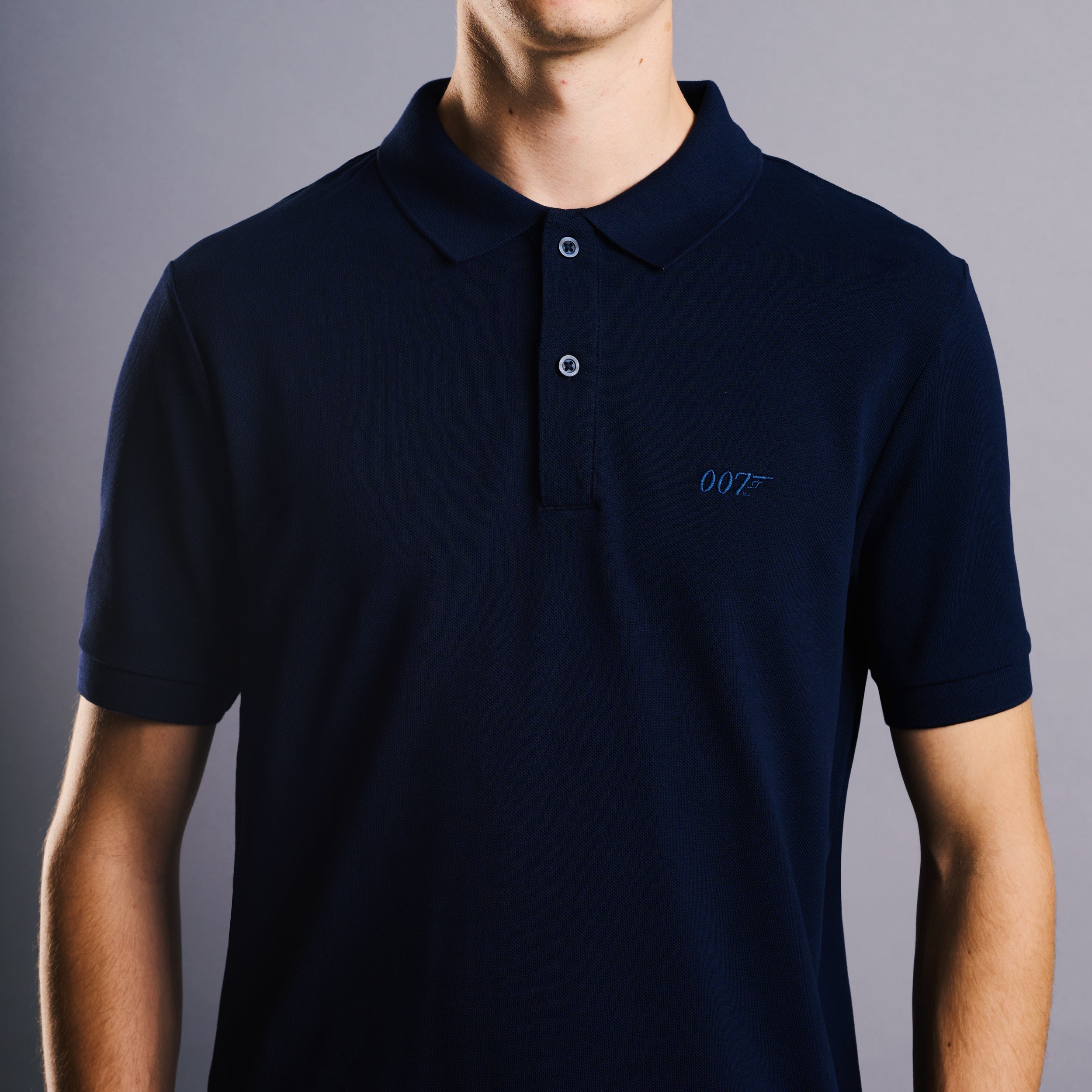 James Bond 007 Embroidered Cotton Polo Shirt - Navy Edition