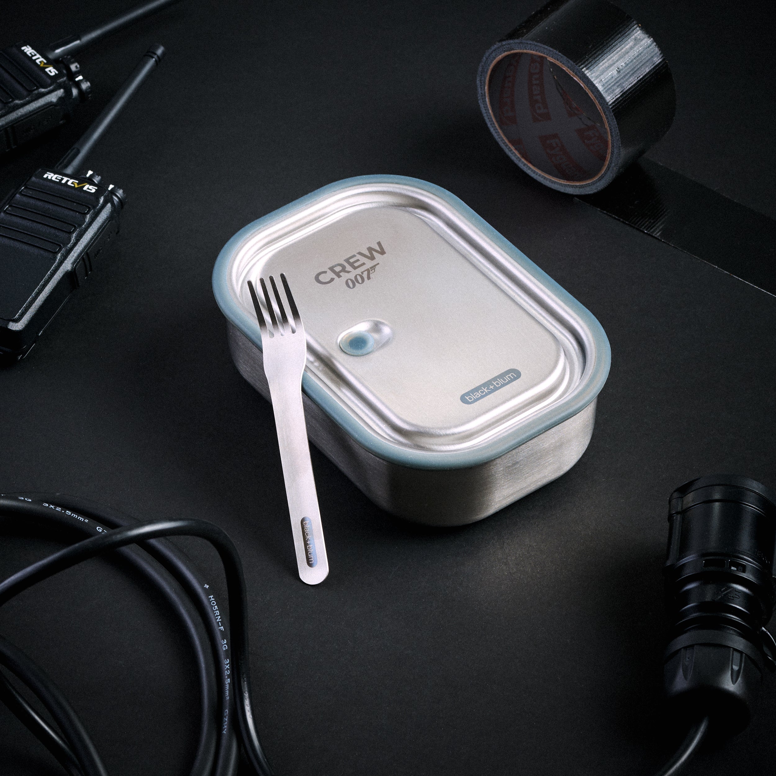 James Bond Stainless Steel Lunch Box & Fork - 007 Crew Edition