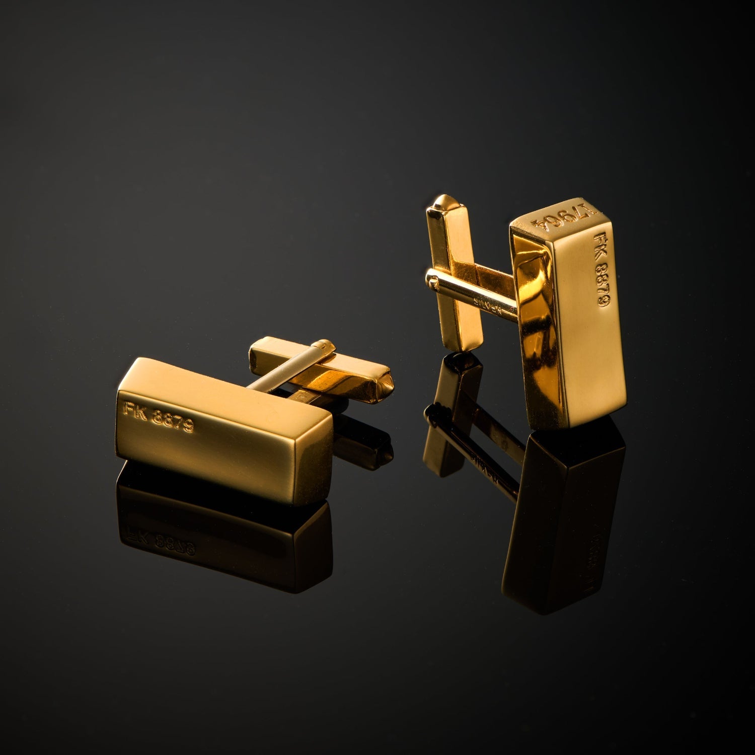 James Bond 18ct Gold Bullion Bar Cufflinks - Goldfinger Edition