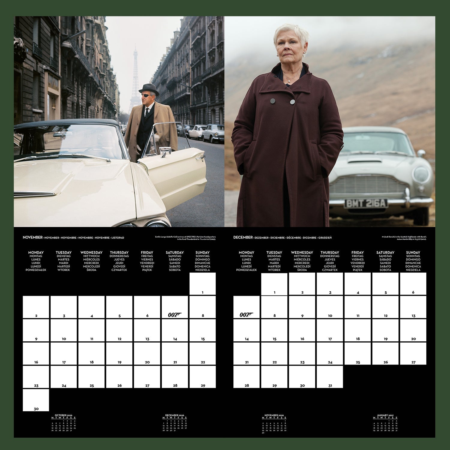 James Bond 2026 Wall Calendar (Outlet Item)