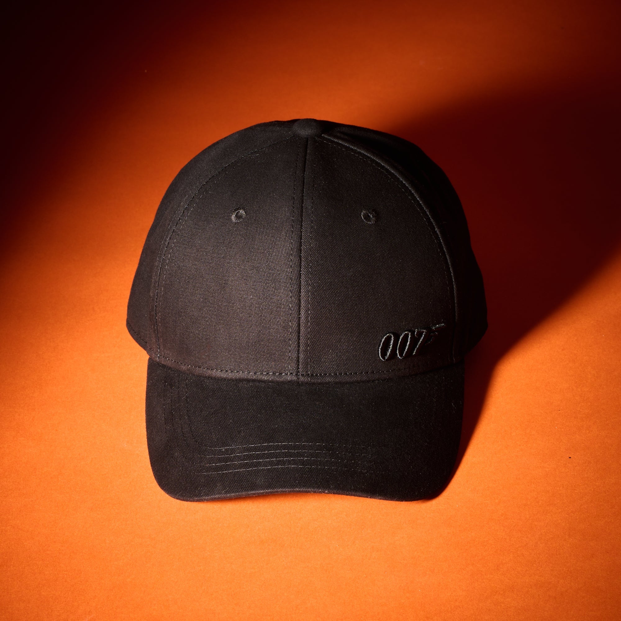 James Bond 3D 007 Embroidered Baseball Cap - Black On Black