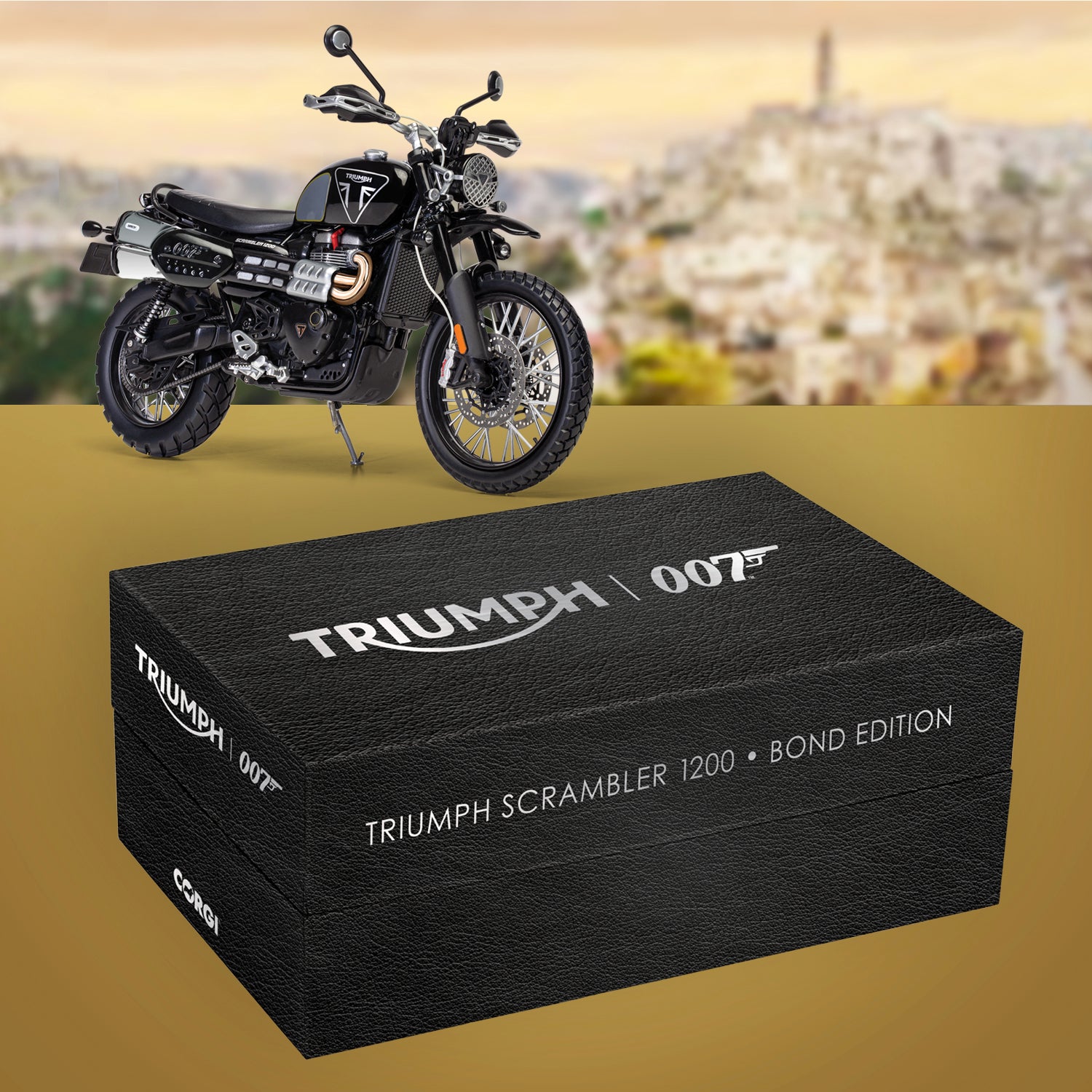 James Bond Triumph Scrambler 1200 Model Bike - 007 Edition - By Corgi
