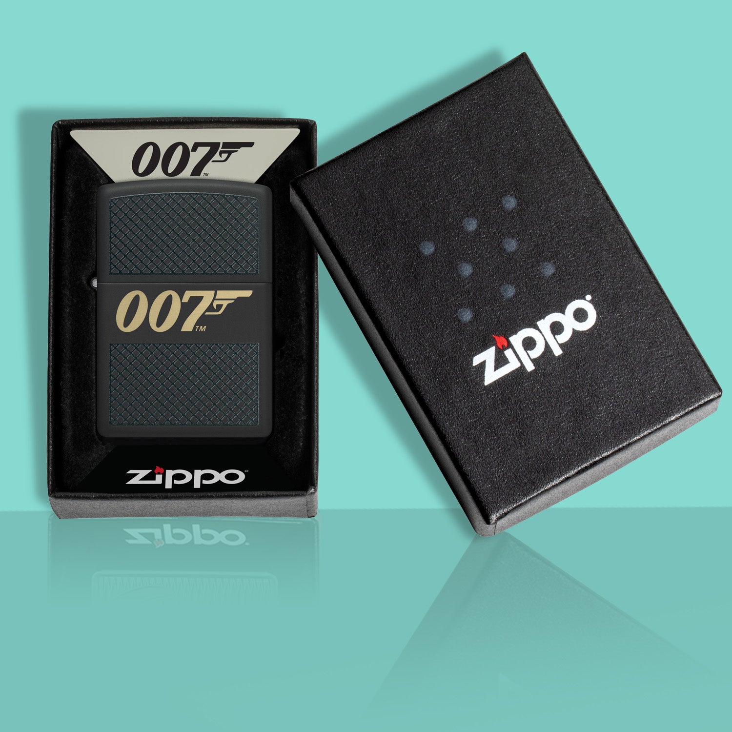 James Bond Zippo Lighter - Black Checkerboard Edition