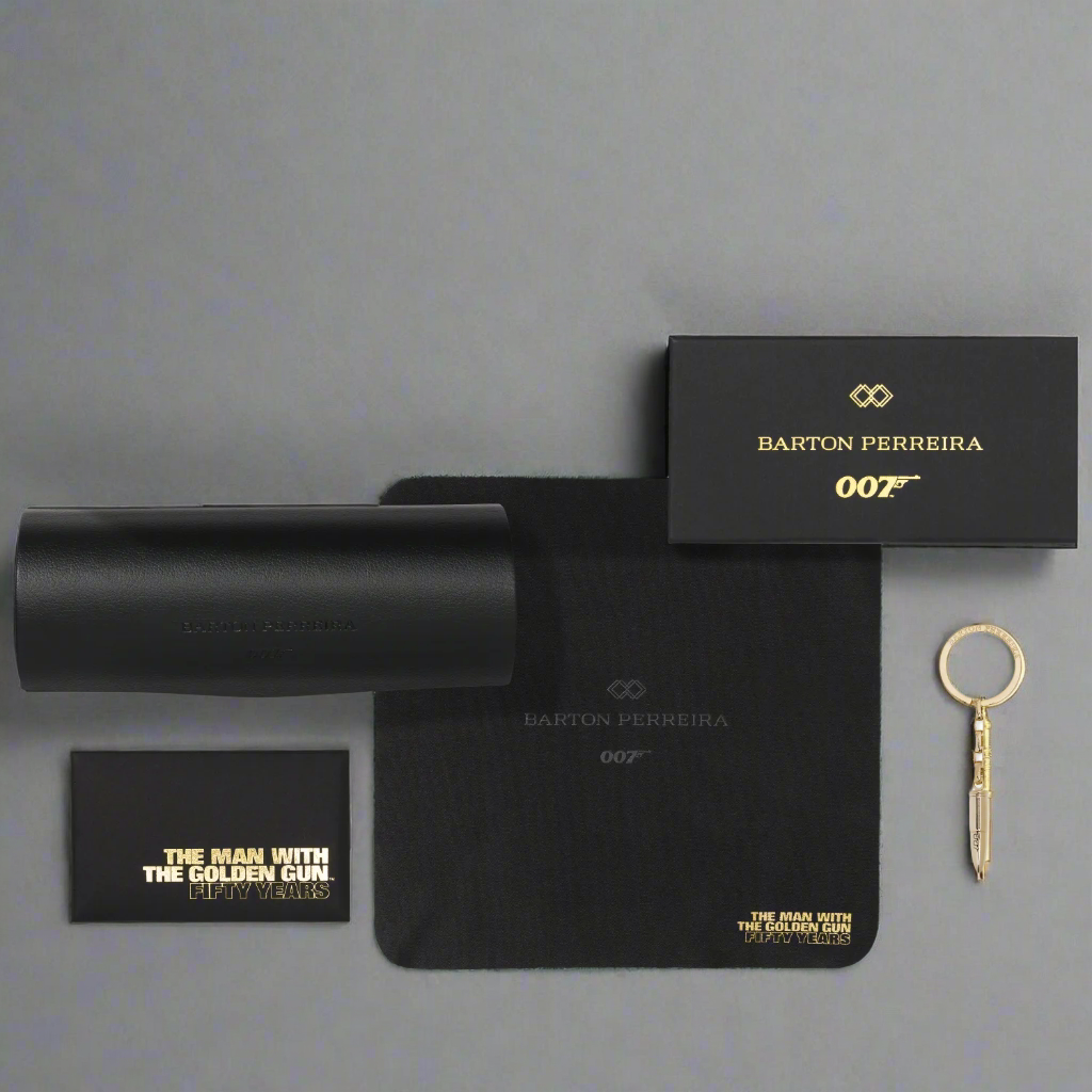 James Bond Scaramanga Sunglasses - Black Satin / Gold Edition - By Barton Perreira (Pre-order)