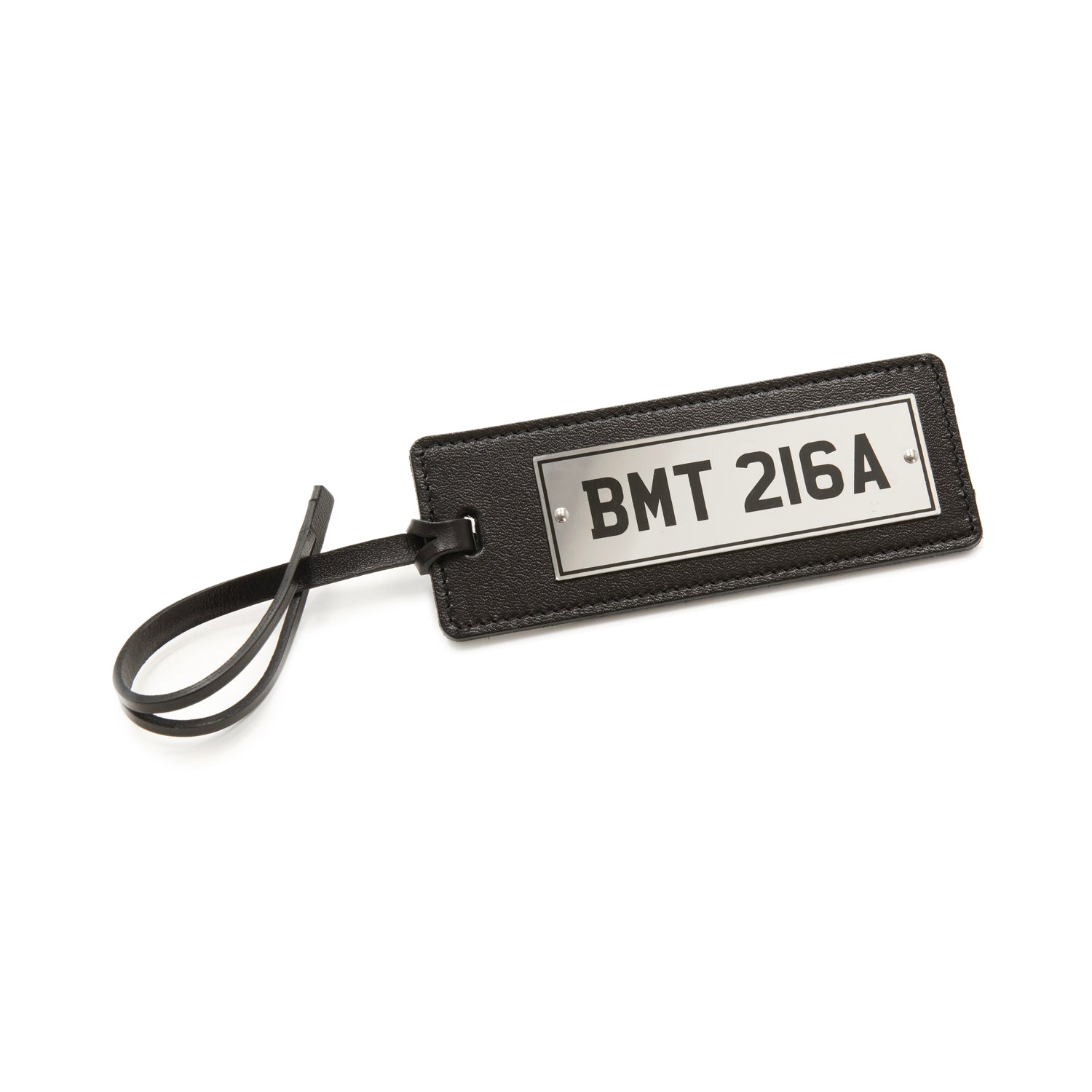 James Bond Leather UK Number Plate Bag Charm - Goldfinger Edition - By Globe-Trotter