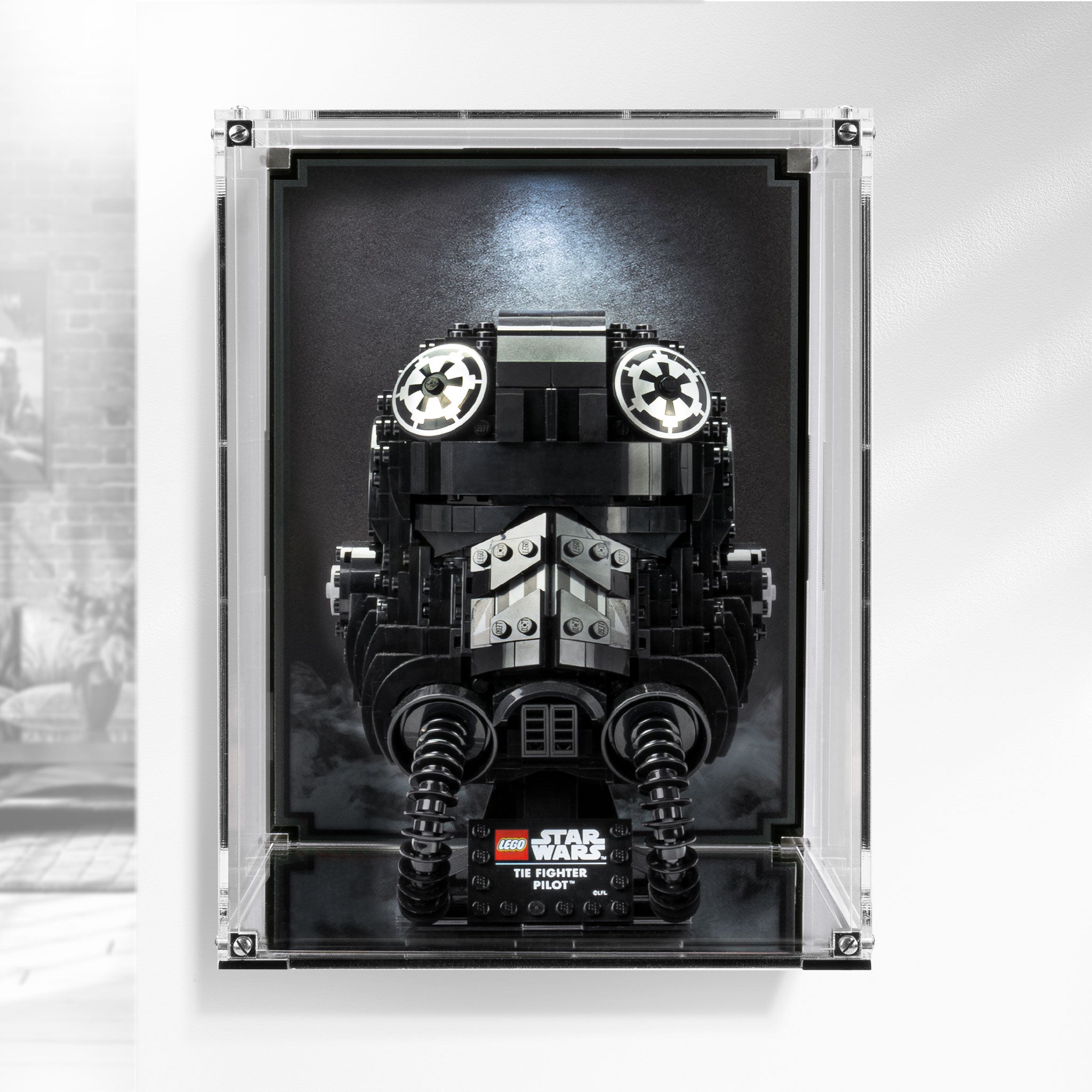 Wall Mounted Display Case for LEGO® Star Wars TIE Fighter Pilot Helmet (75274)