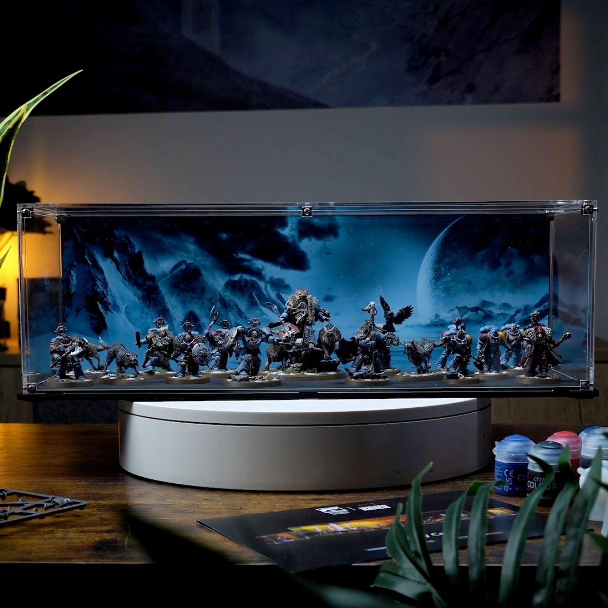 Display Case for Warhammer® Army with Frozen Wasteland Background