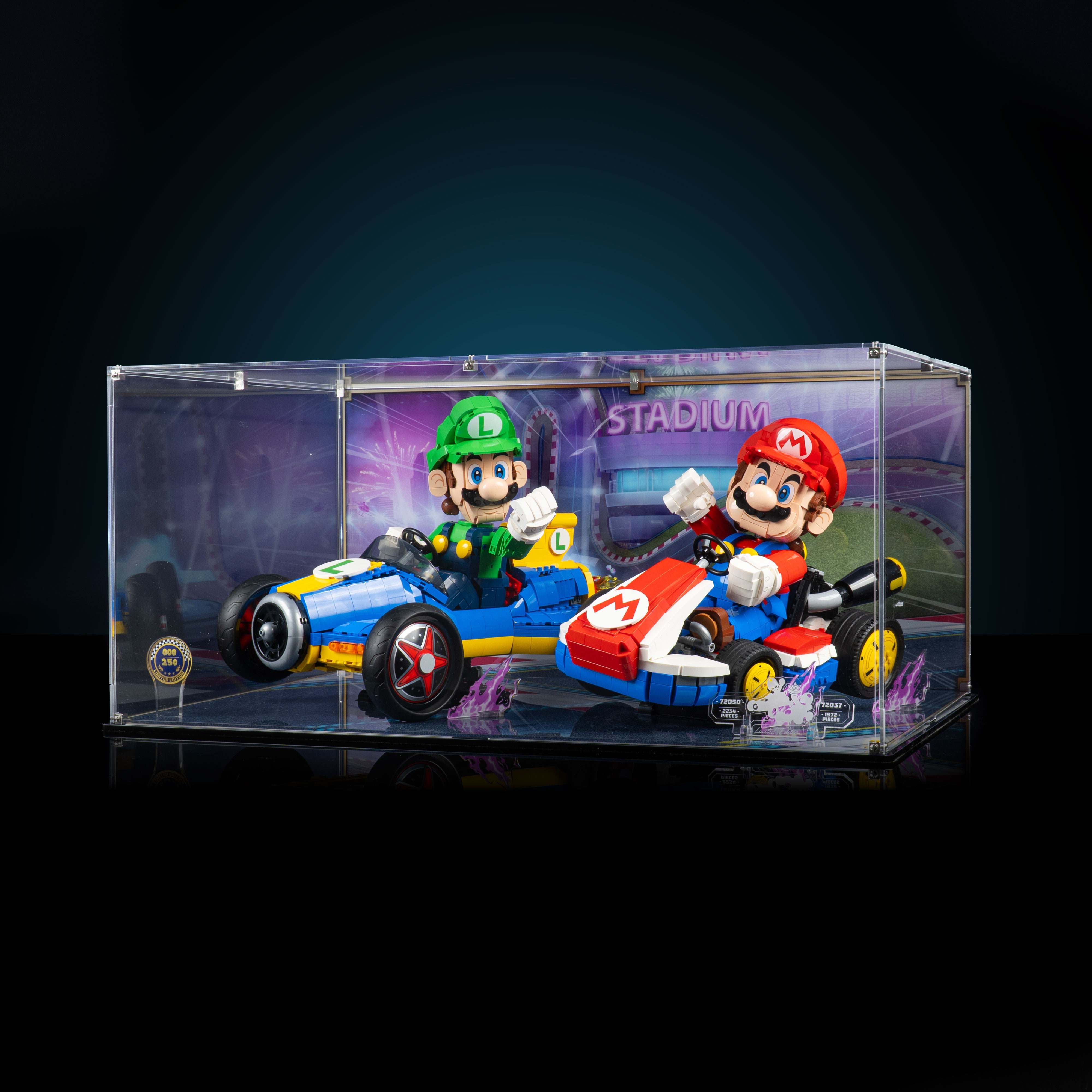 Limited Edition Display Case for LEGO® Mario Kart™ Mario & Standard Kart (72037) & Luigi & Mach 8 (72050)