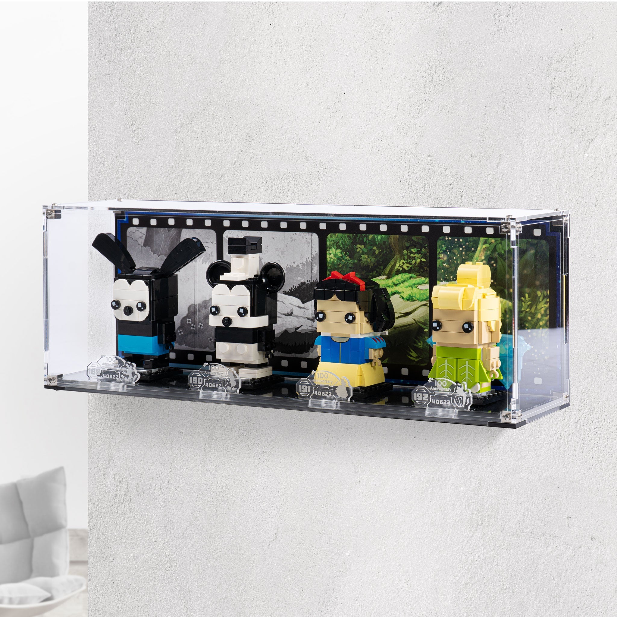 Wall Mounted Display Case for LEGO® Brickheadz Disney 100th Celebration (40622)
