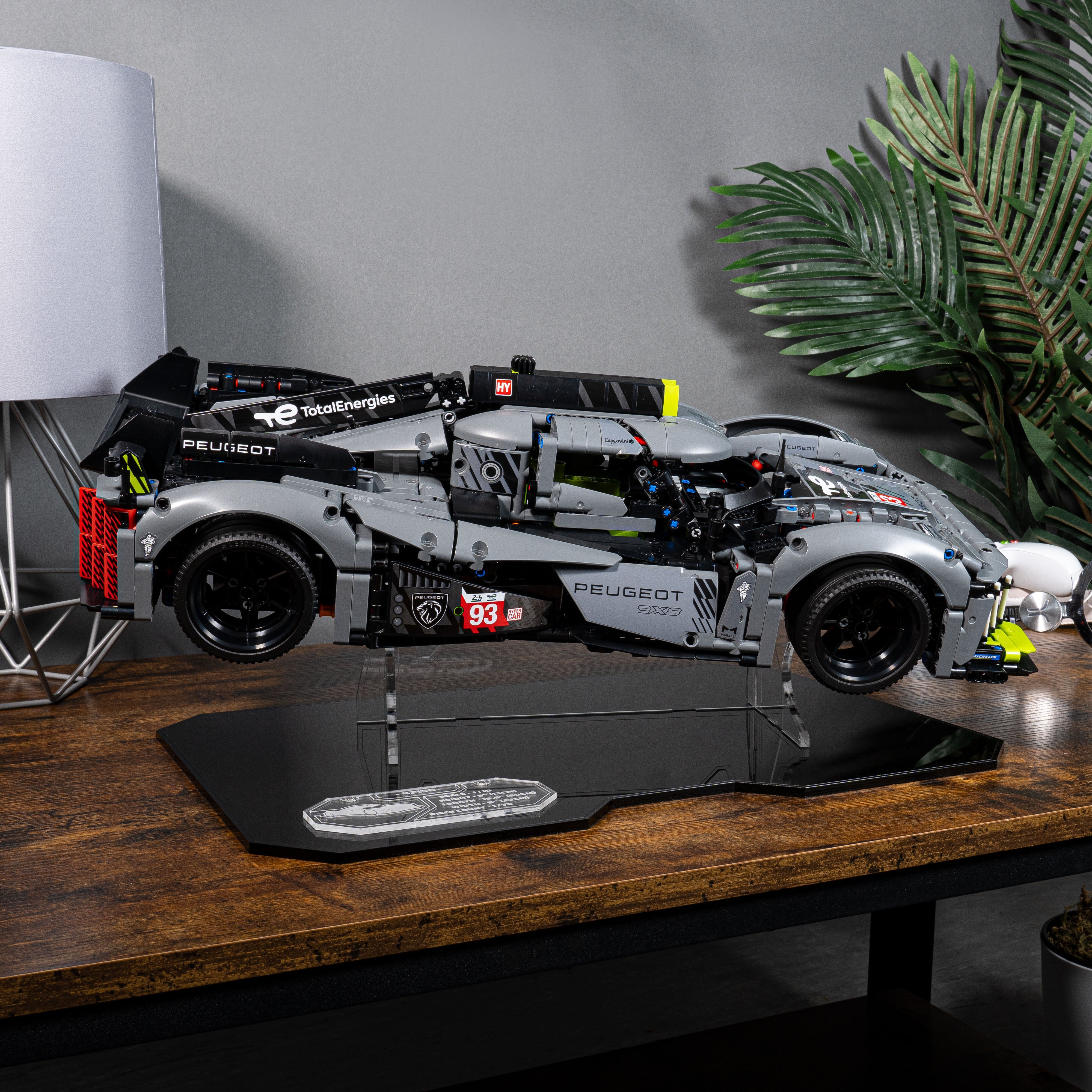 Display Stand for LEGO® Technic: PEUGEOT 9X8 24H Le Mans Hybrid Hypercar (42156)