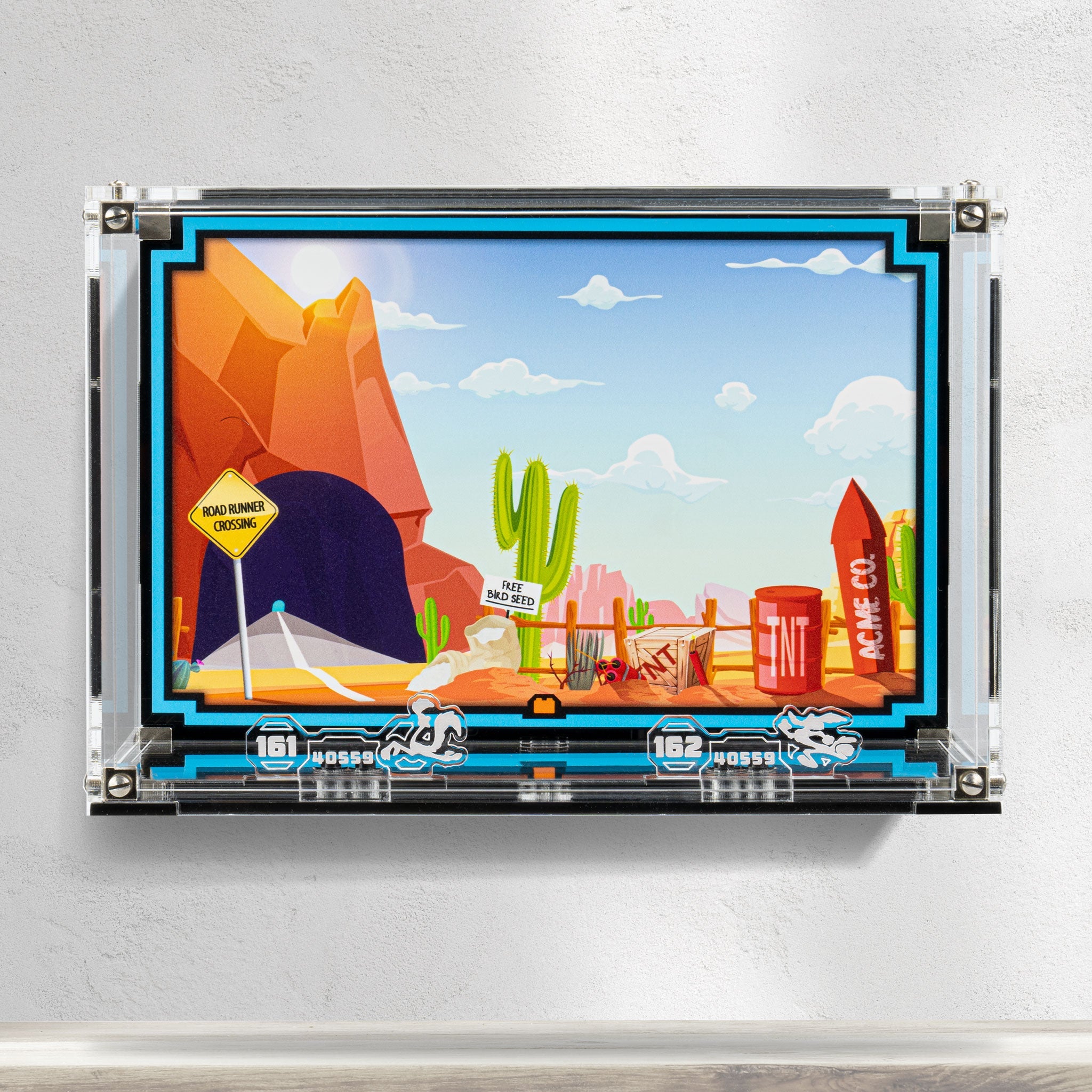 Wall Mounted Display Case for LEGO® Brickheadz Road Runner & Wile. E. Coyote (40559)