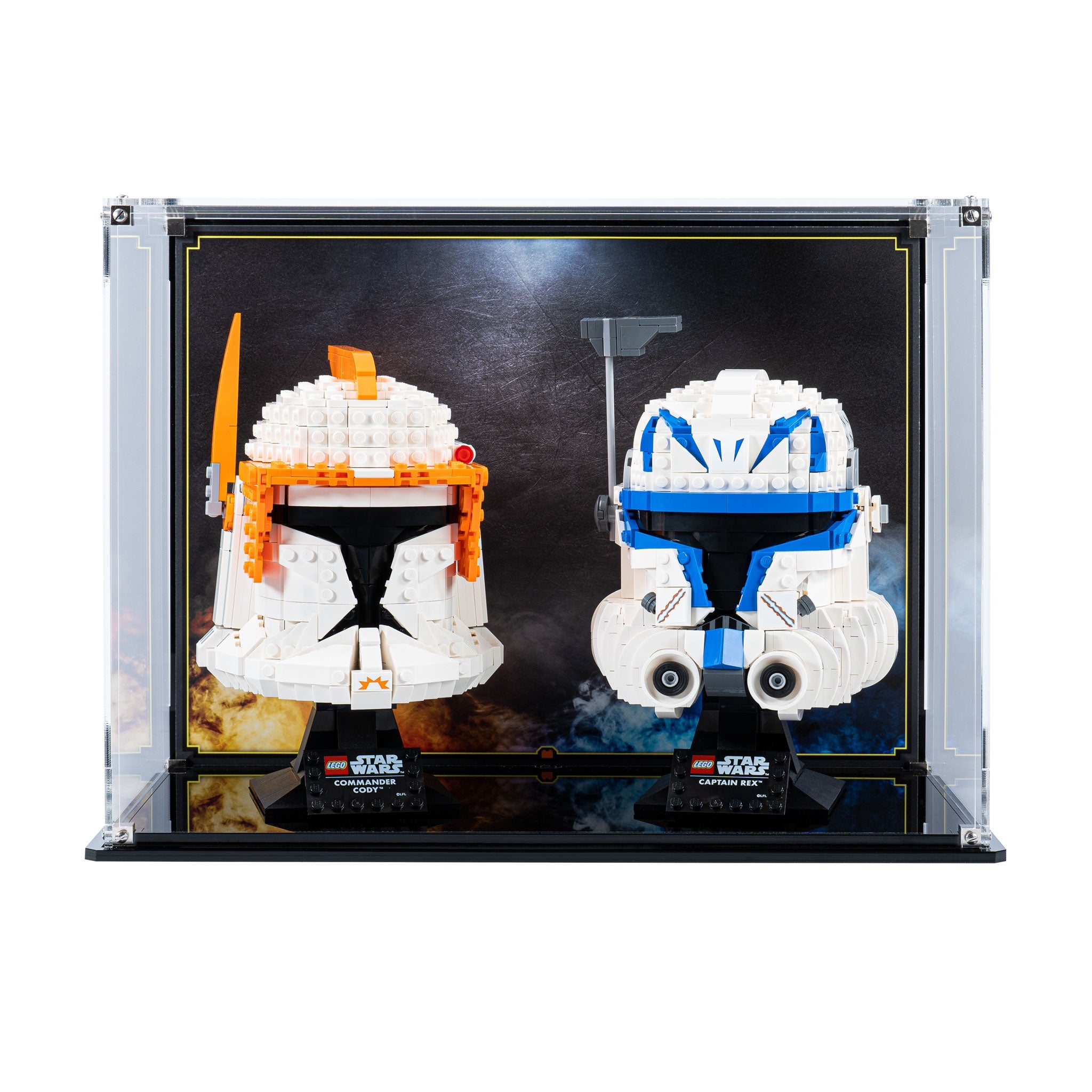 Display Case for LEGO® Star Wars Commander Cody and Captain Rex Helmets (75349 & 75350)
