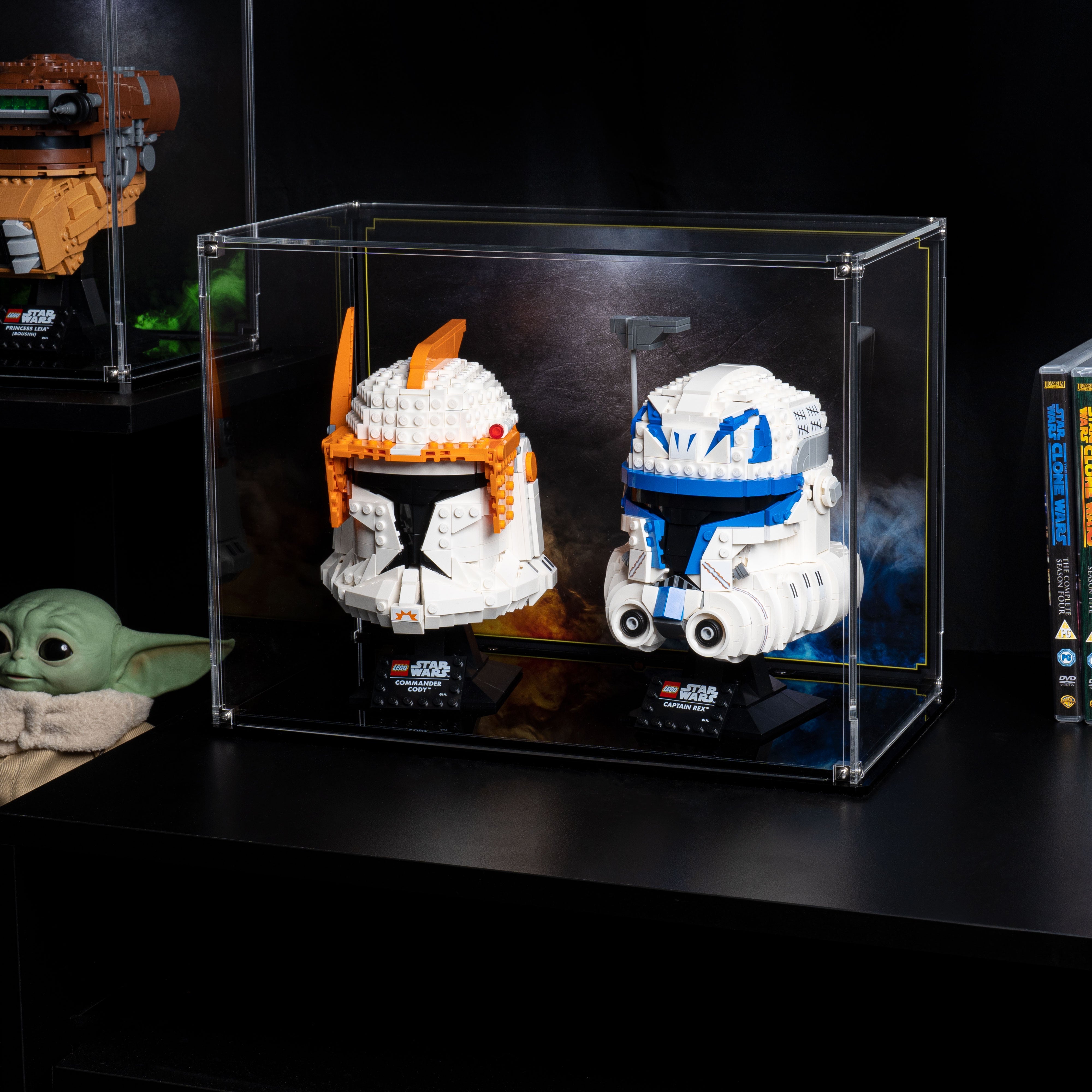 Display Case for LEGO® Star Wars Commander Cody and Captain Rex Helmets (75349 & 75350)