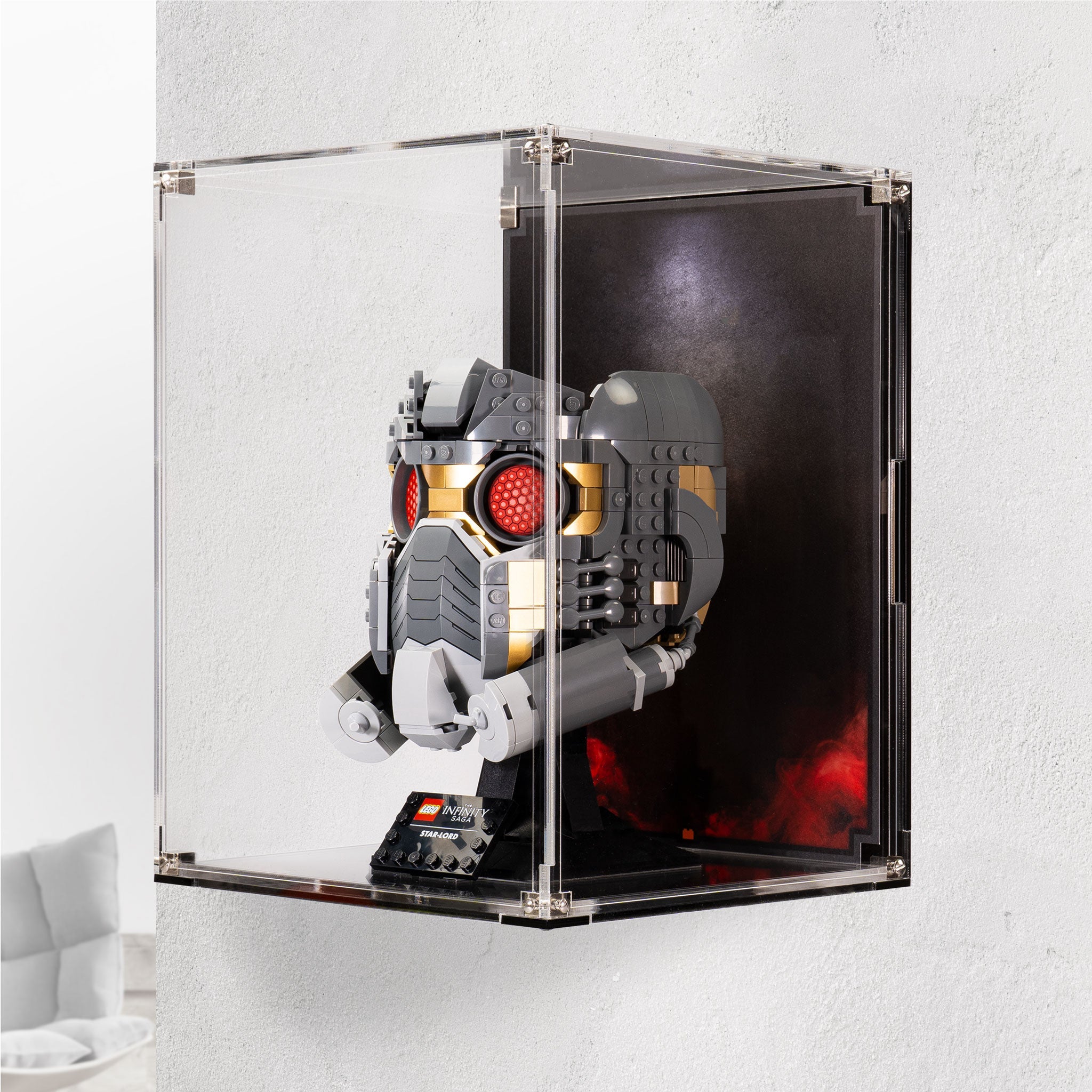 Wall Mounted Display Case for LEGO® Marvel Star-Lord's Helmet (76251)
