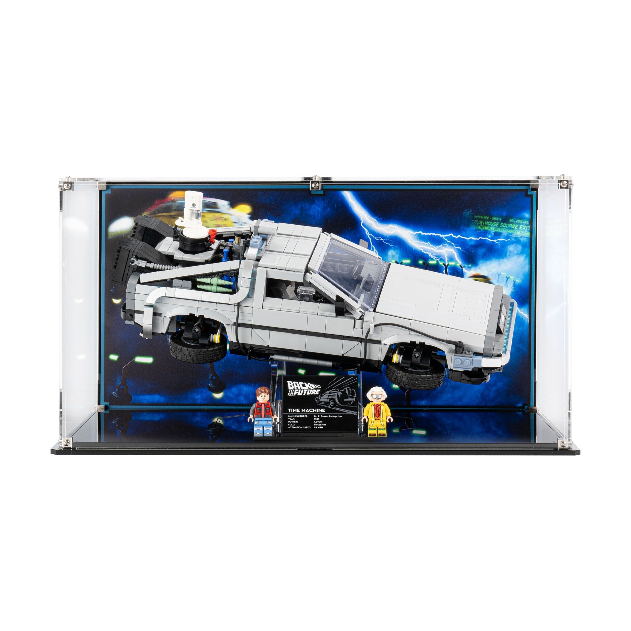 Display Case for LEGO® Back to the Future Time Machine (10300)