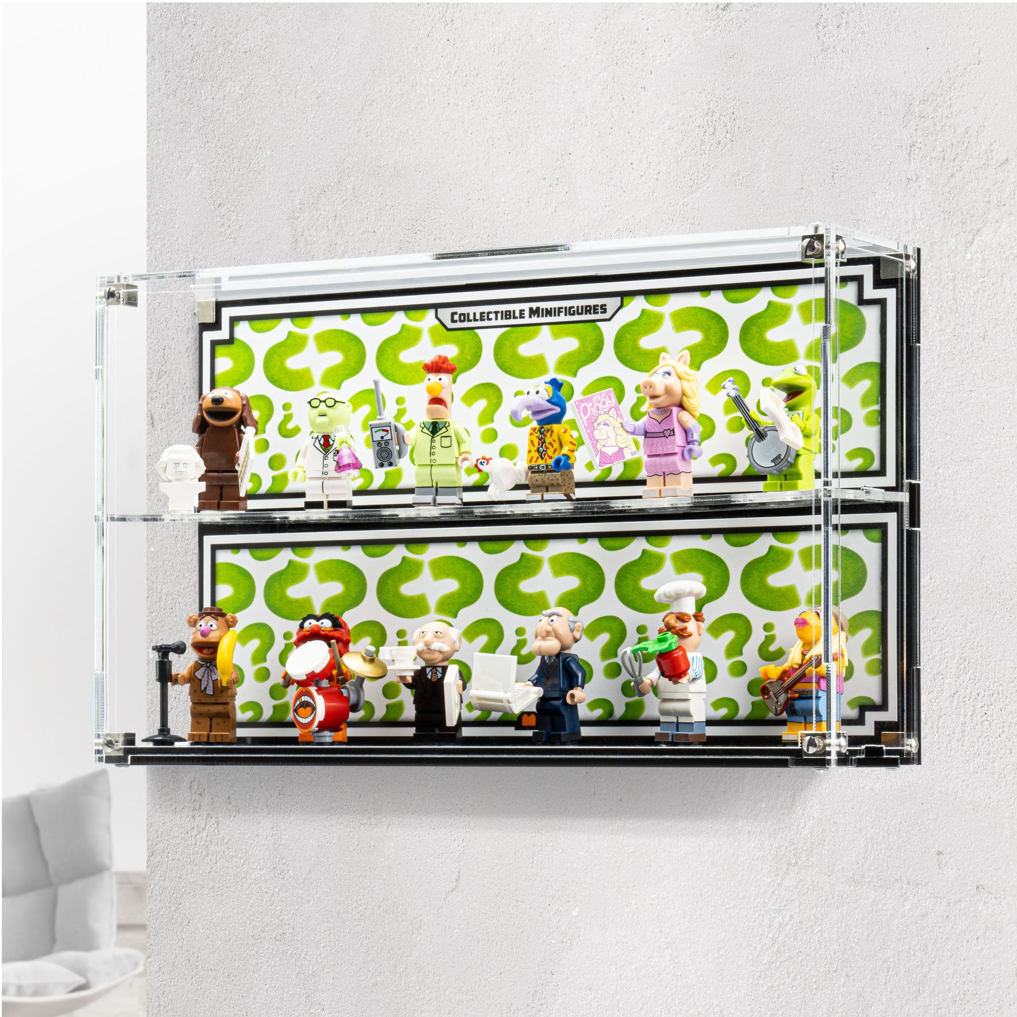 Wall Mounted Display Case for LEGO® The Muppets Collectable Minifigure Series (71033)