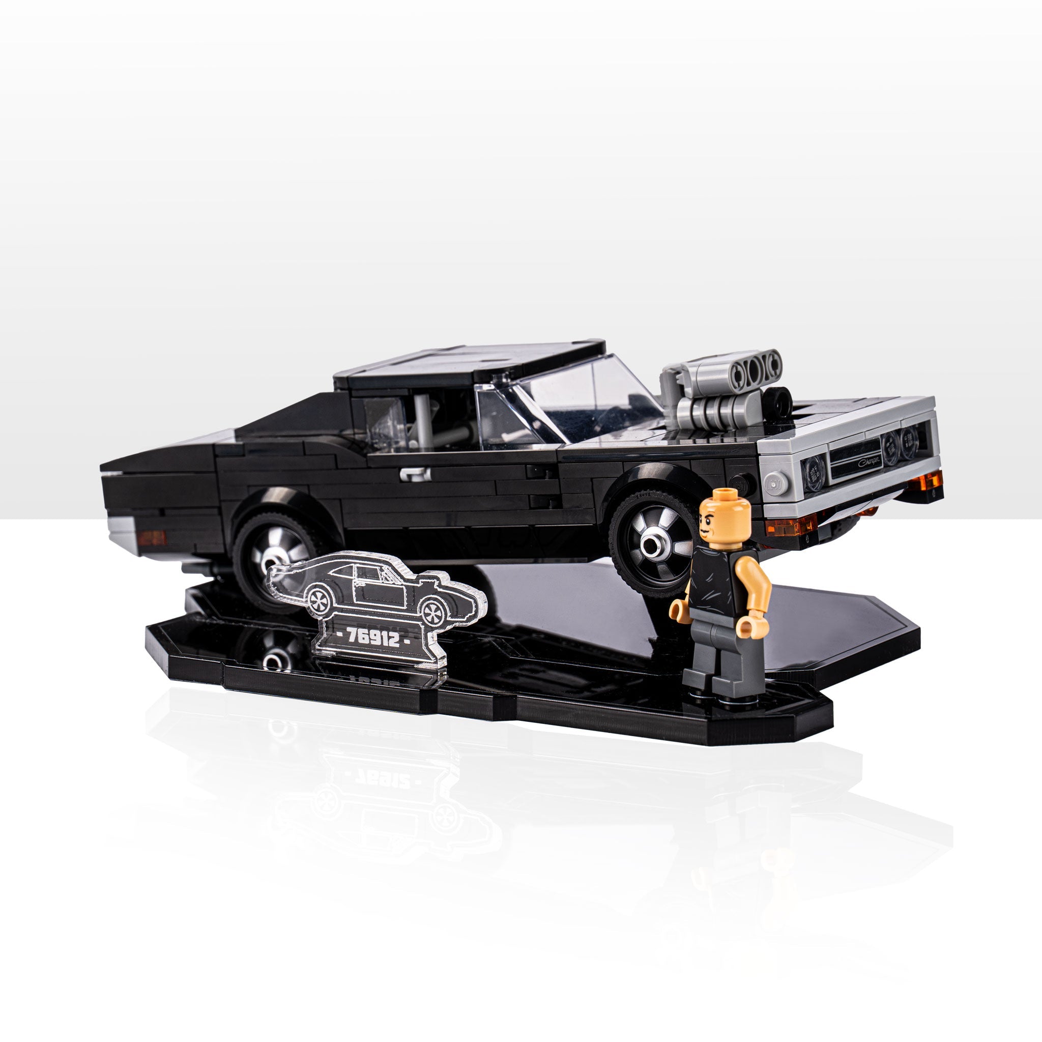 Display Stand for LEGO® Speed Champions Fast & Furious 1970 Dodge Charger R/T (76912)