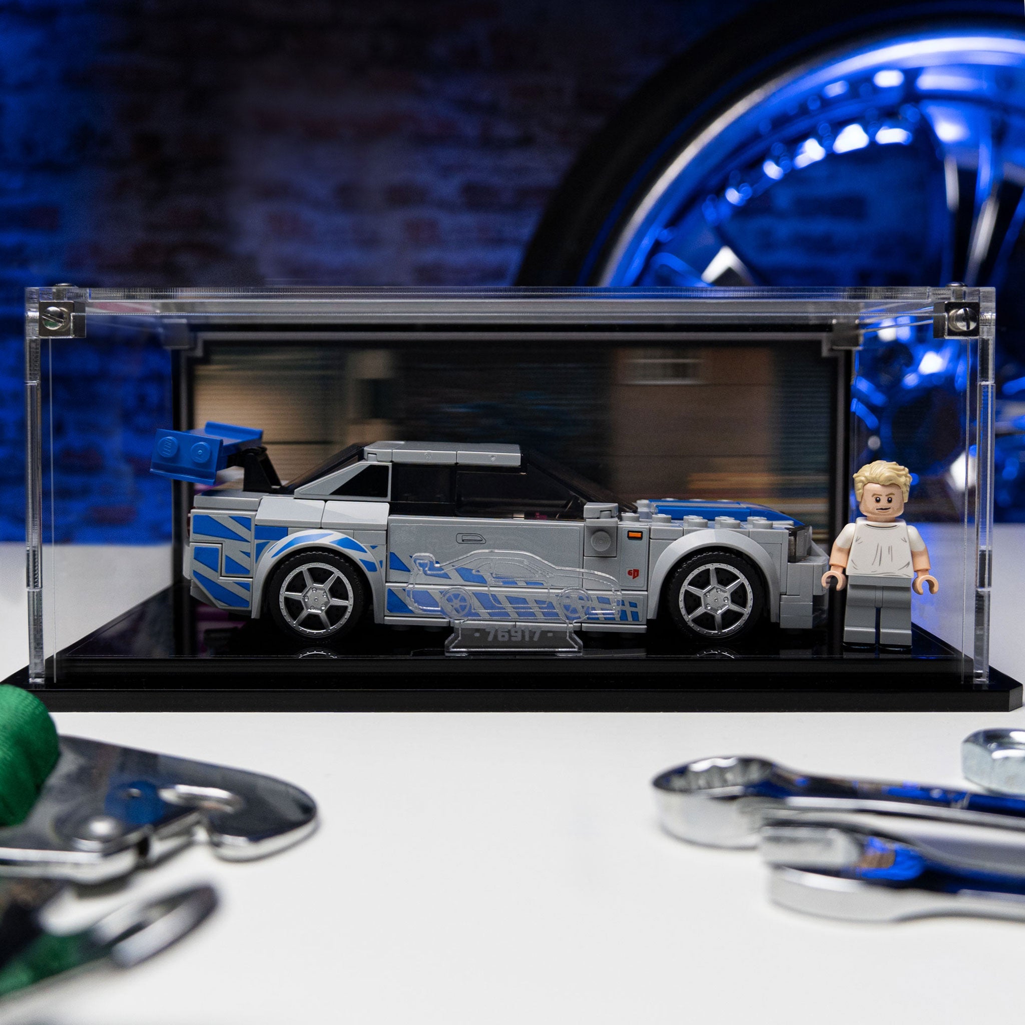 Display Case for LEGO® Speed Champions 2 Fast 2 Furious Nissan Skyline GT-R (R34) (76917)