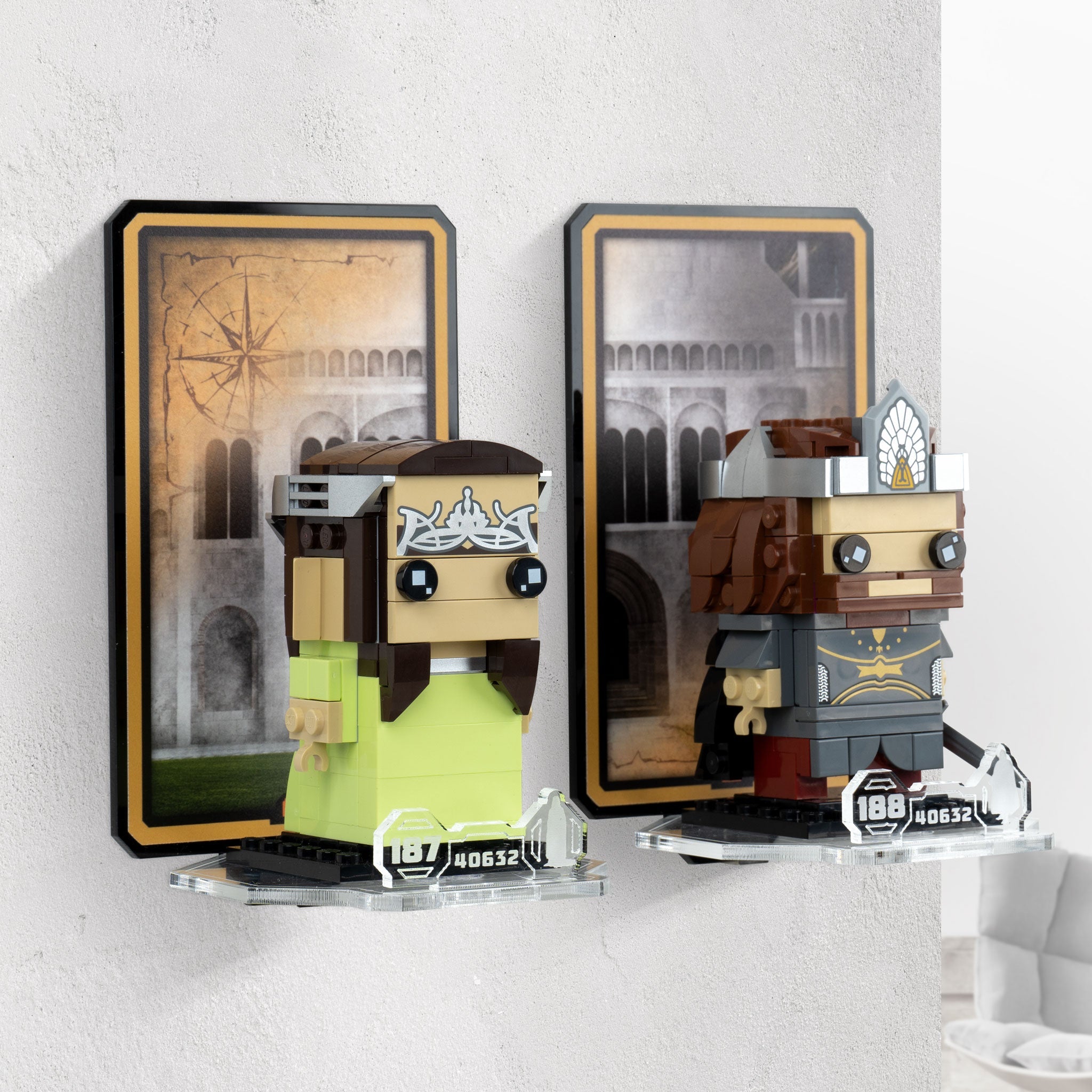 Wall mounted Display for LEGO® Brickheadz: Aragorn™ & Arwen™ (40632)