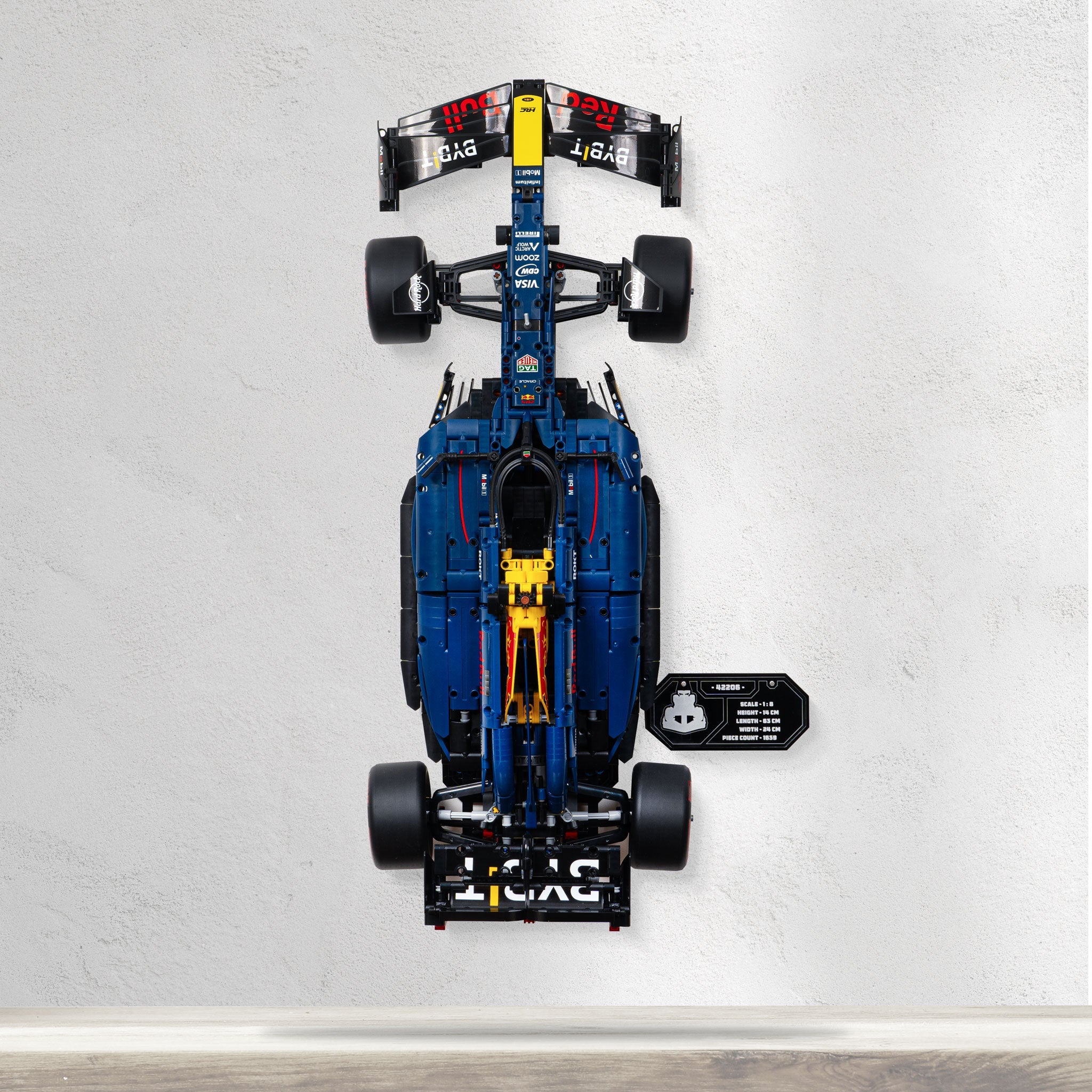 Wall Mounted Display Stand for LEGO® Technic Oracle Red Bull Racing RB20 F1 Car (42206)