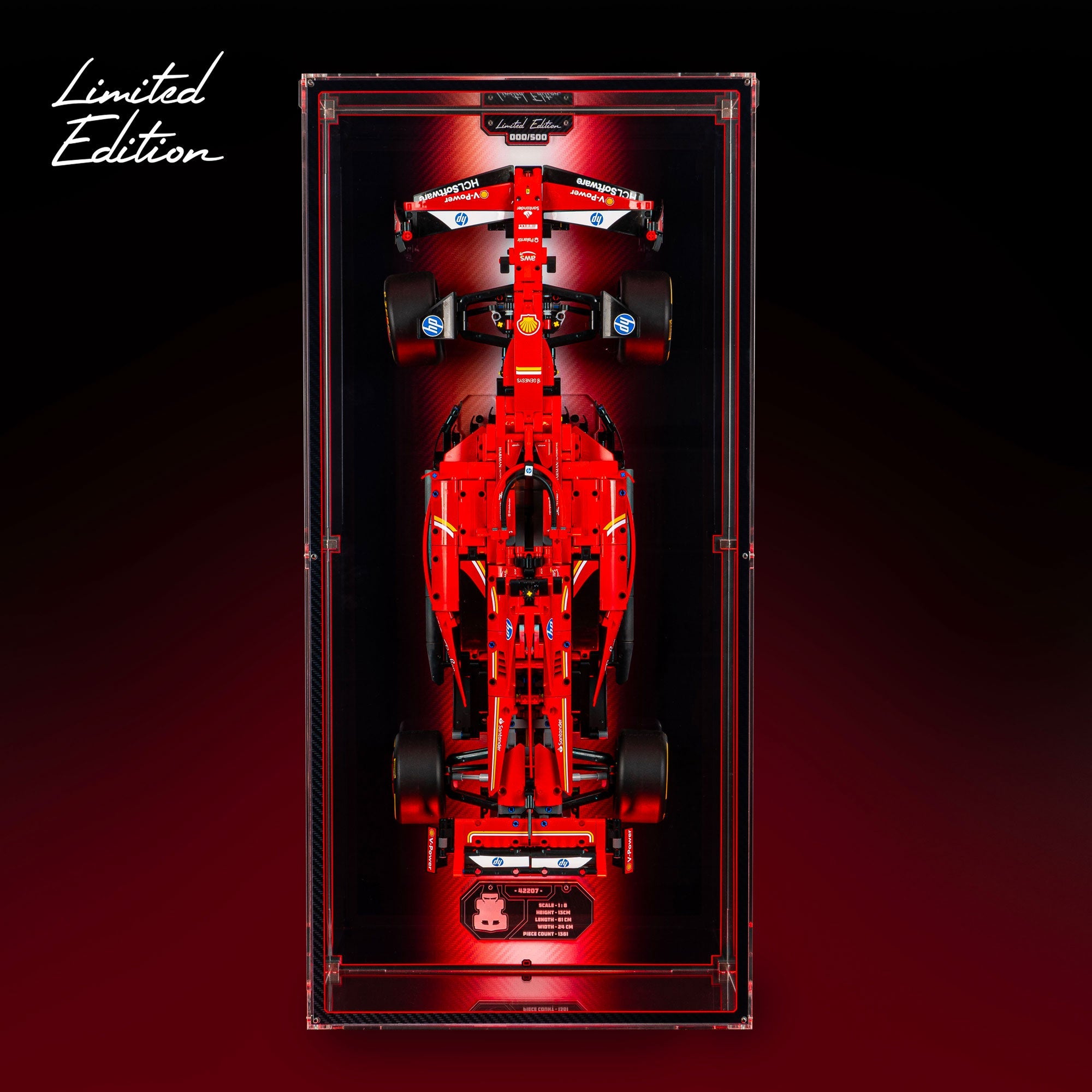 Limited Edition Wall Mounted Display Case for LEGO® Technic Ferrari SF-24 F1 Car (42207)