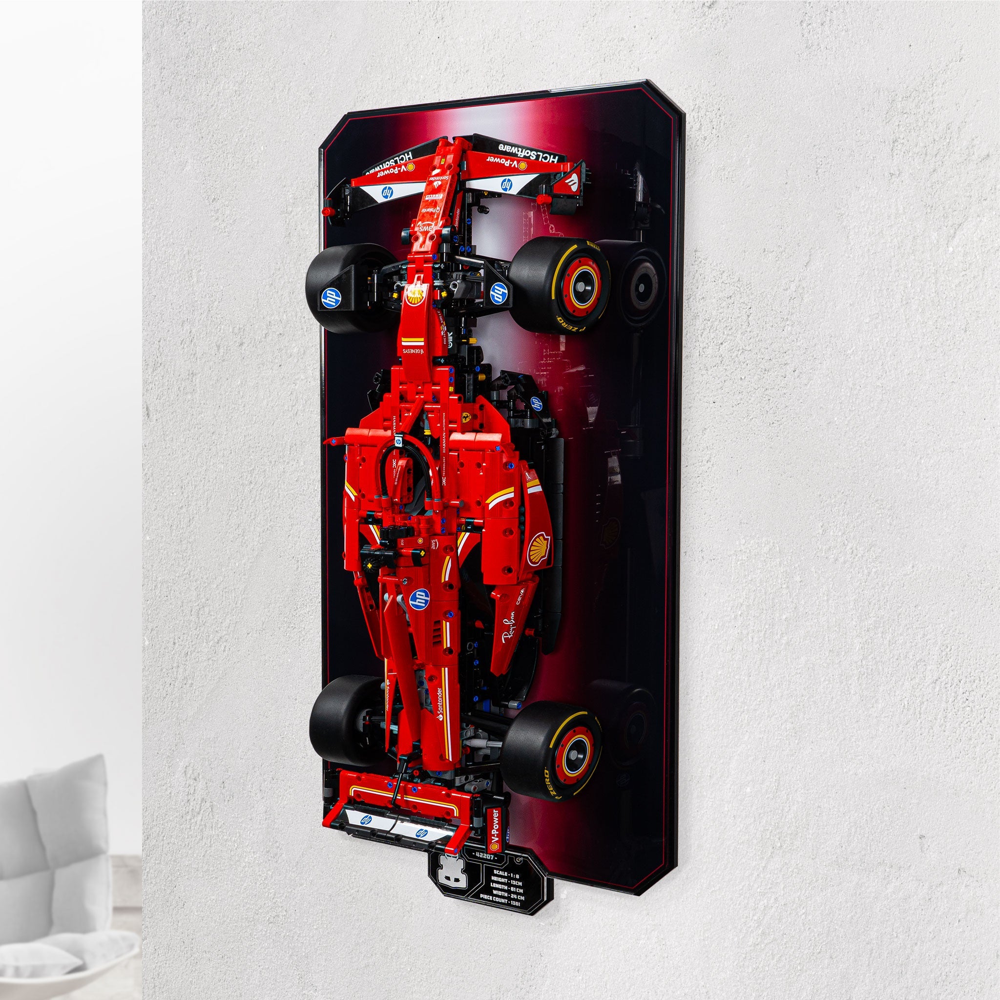 Wall Mounted Display Stand for LEGO® Technic Ferrari SF-24 F1 Car (42207)