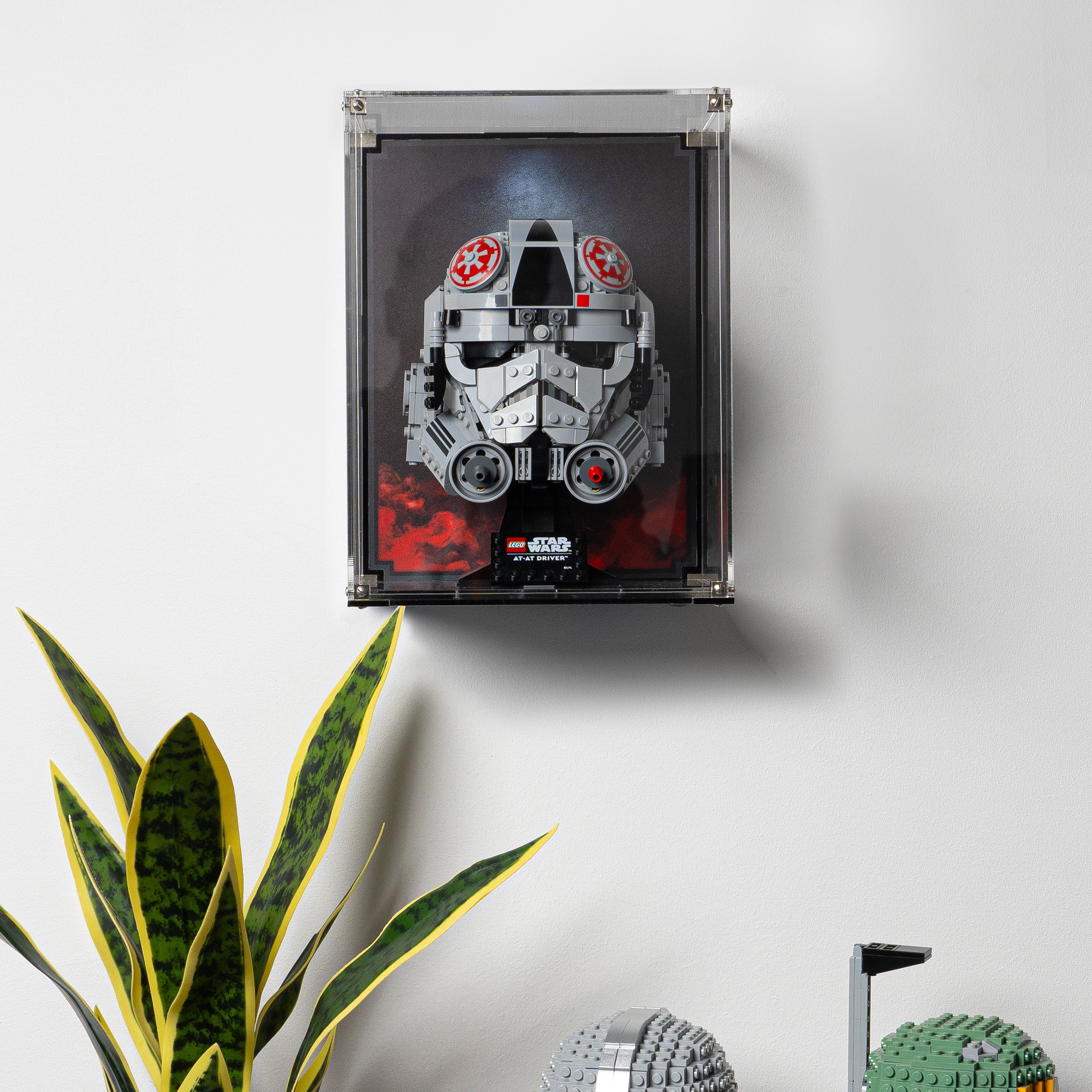 Wall-Mounted Display Case for LEGO® Star Wars: AT-AT Driver Helmet (75429)