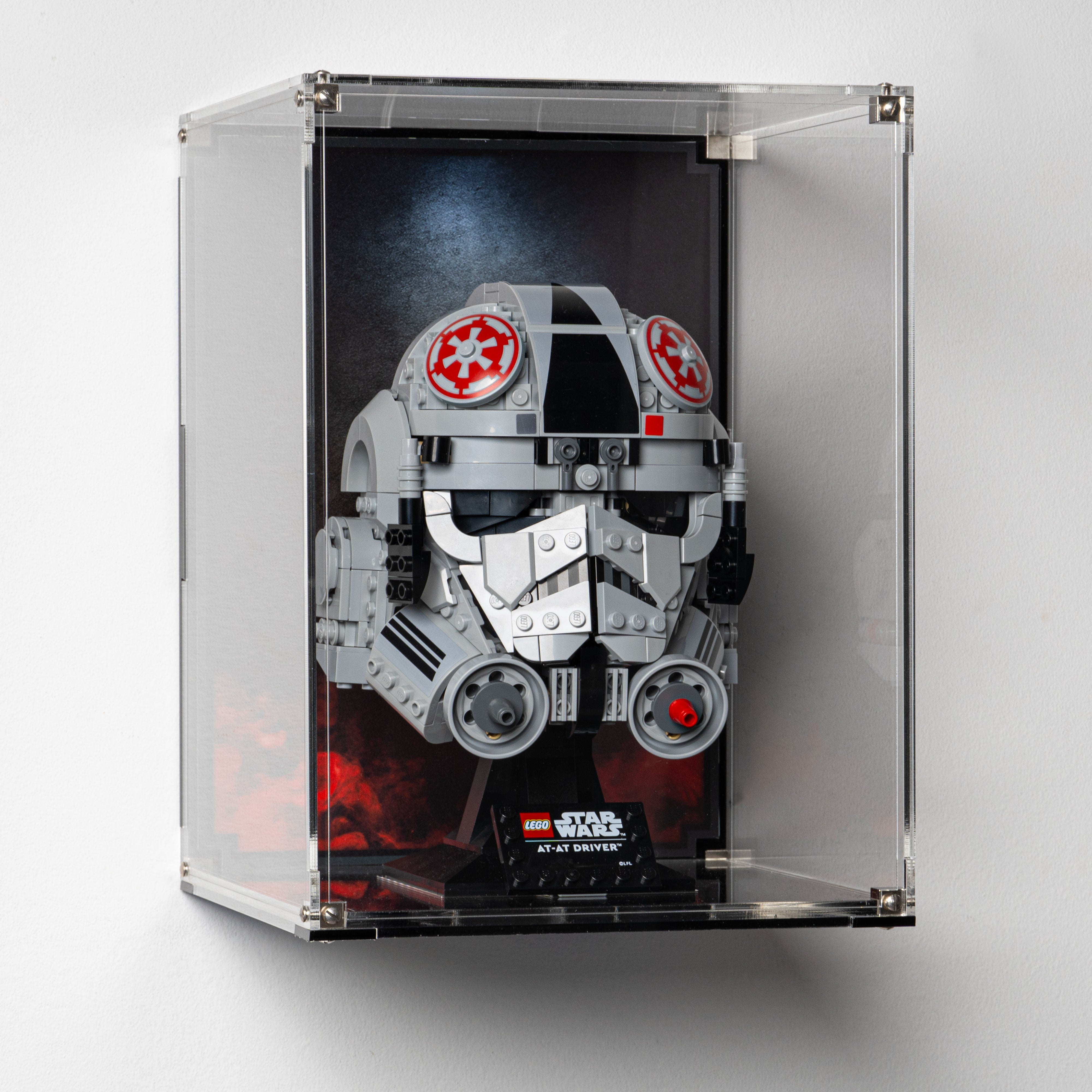Wall-Mounted Display Case for LEGO® Star Wars: AT-AT Driver Helmet (75429)