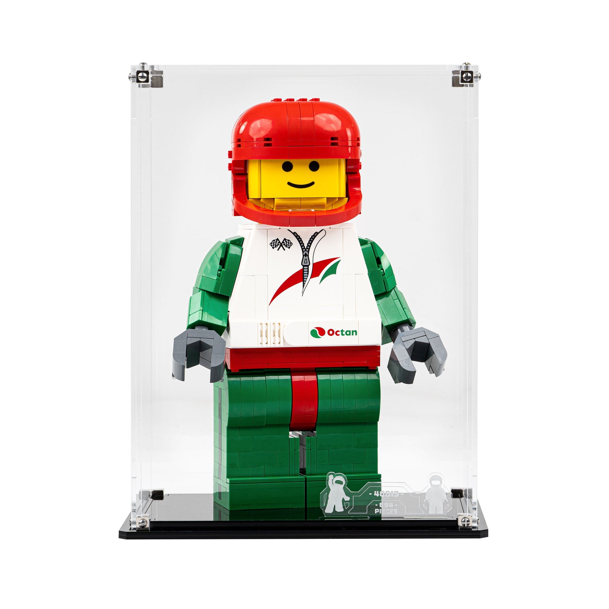 Display Case for LEGO® Up-Scaled Racing Driver Minifigure (40819)