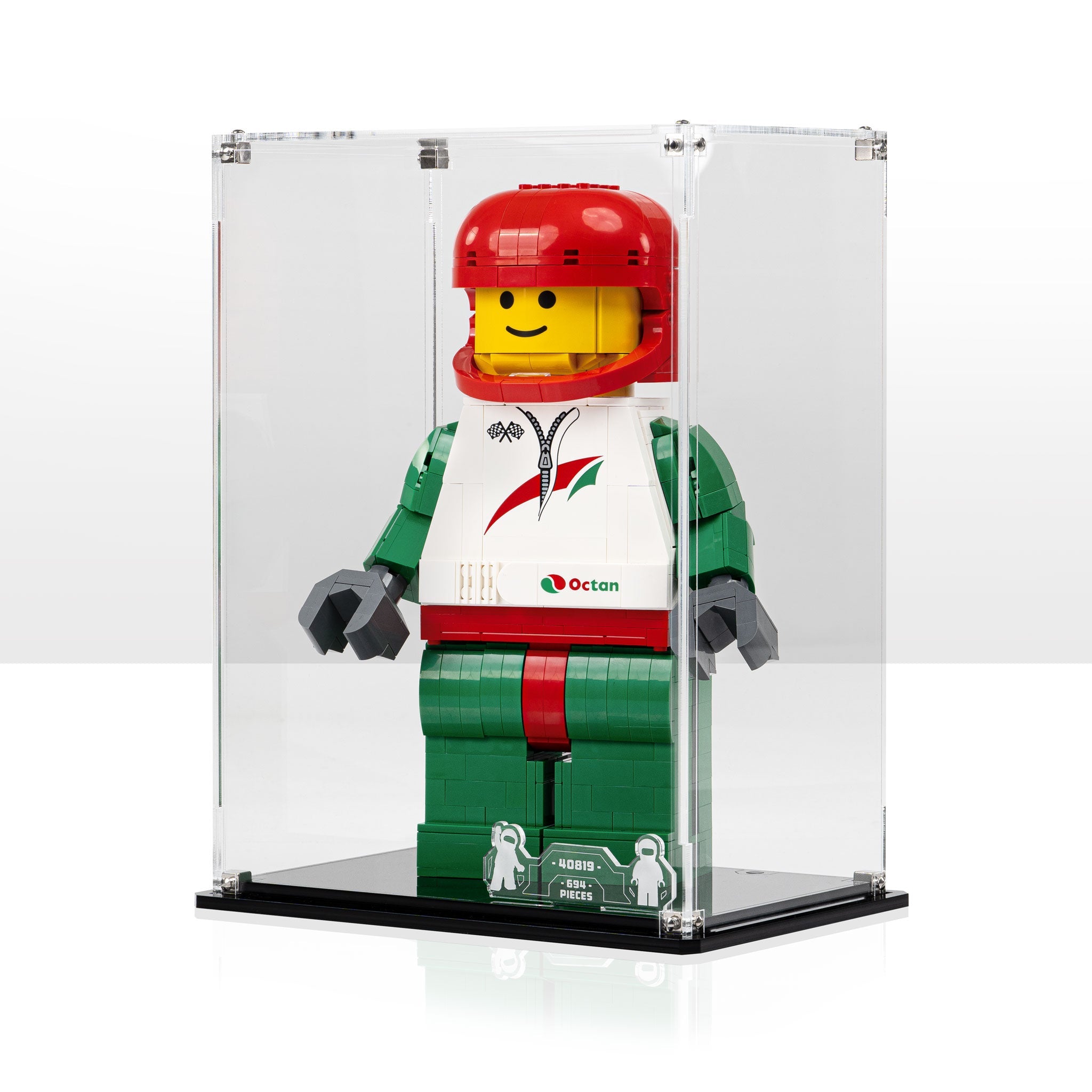 Display Case for LEGO® Up-Scaled Racing Driver Minifigure (40819)