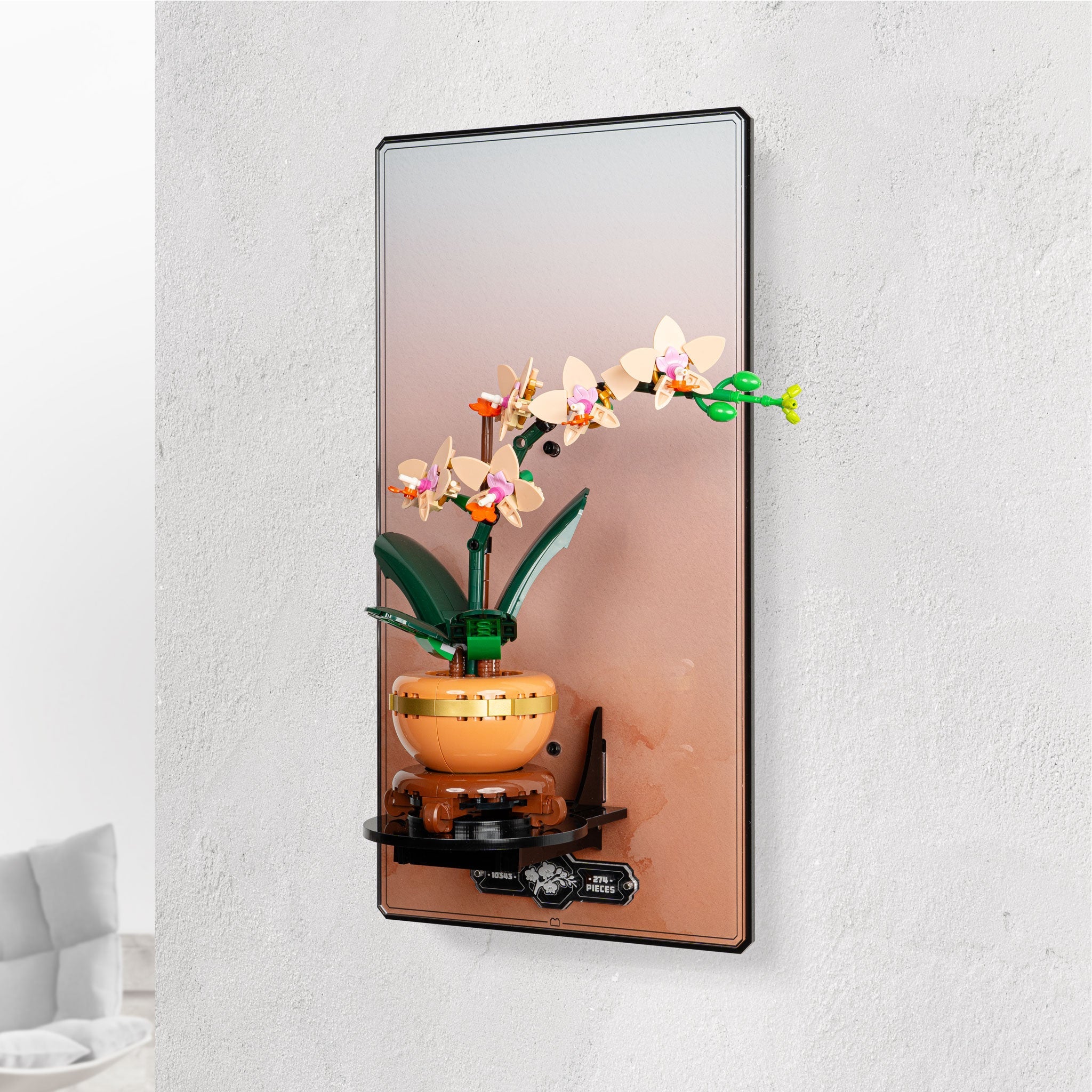 Wall Mounted Display Stand for LEGO® Botanicals Mini Orchid (10343)