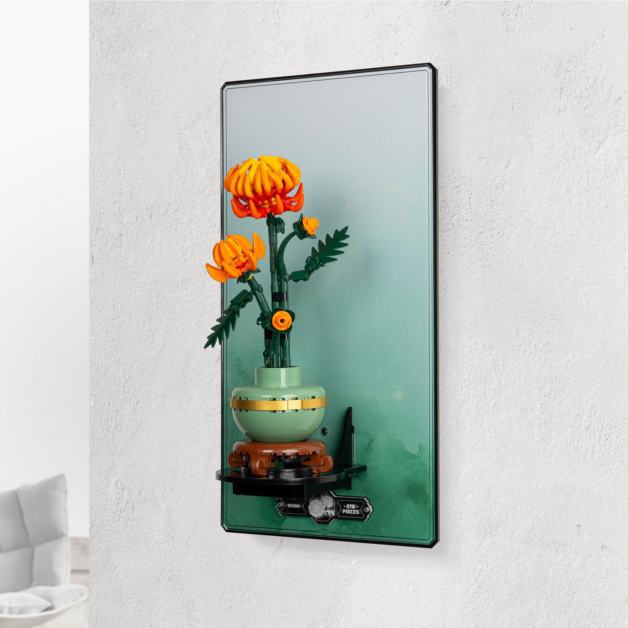 Wall Mounted Display Stand for LEGO® Botanicals Chrysanthemum (10368)