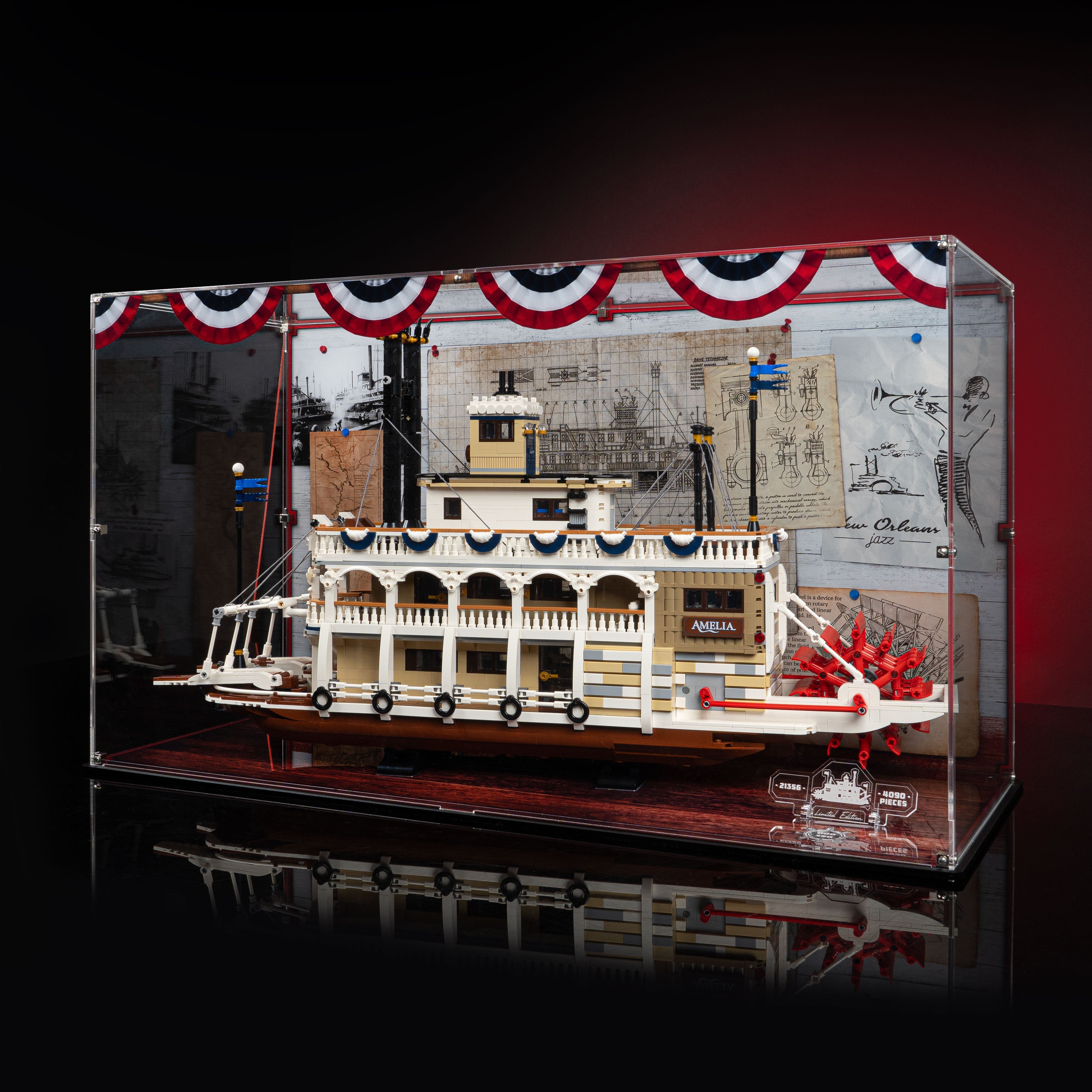 Limited Edition Display Case for LEGO® Ideas River Steamboat (21356)