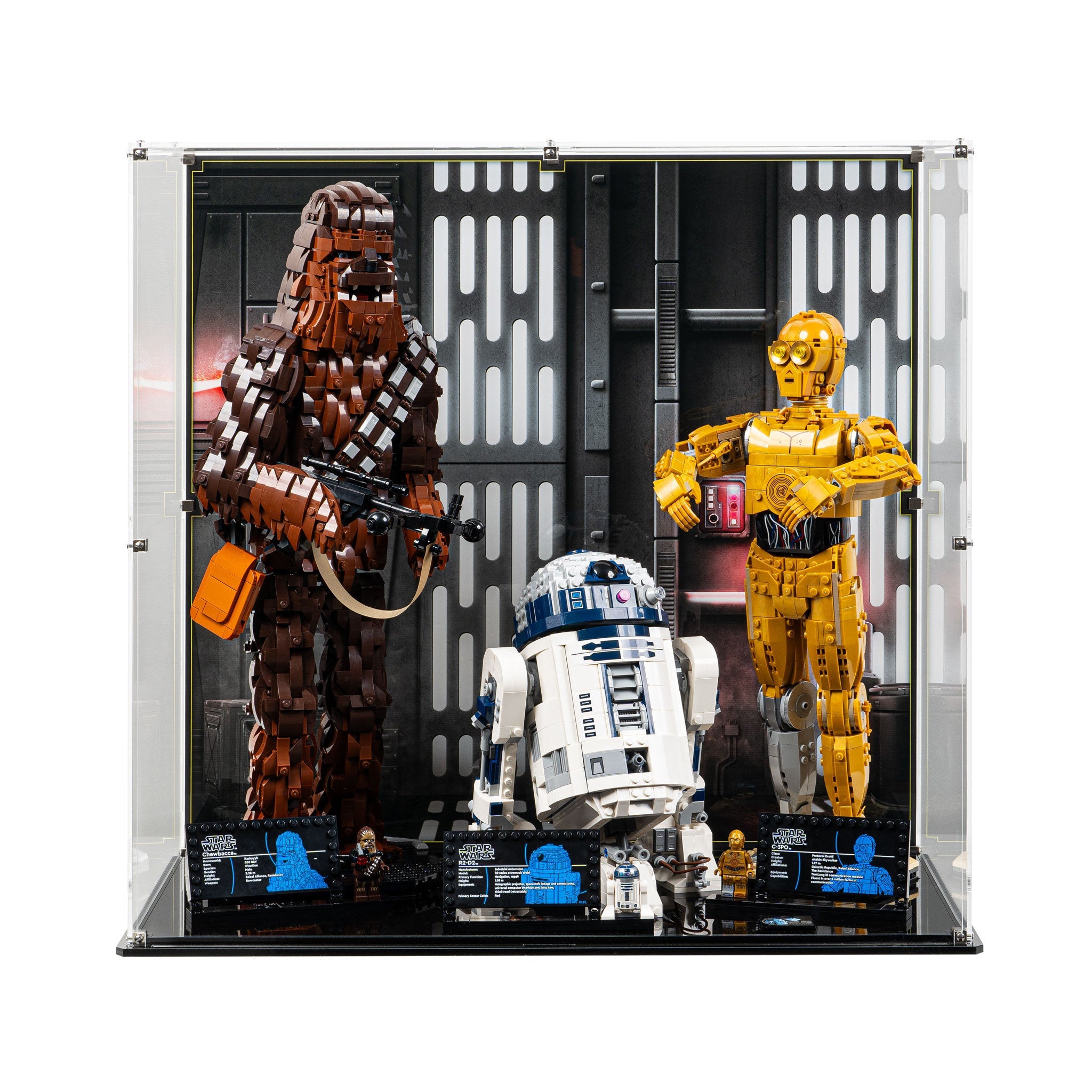 Display Case for LEGO® Star Wars™ Chewbacca, C-3PO and R2-D2 (75371, 75398, 75379)
