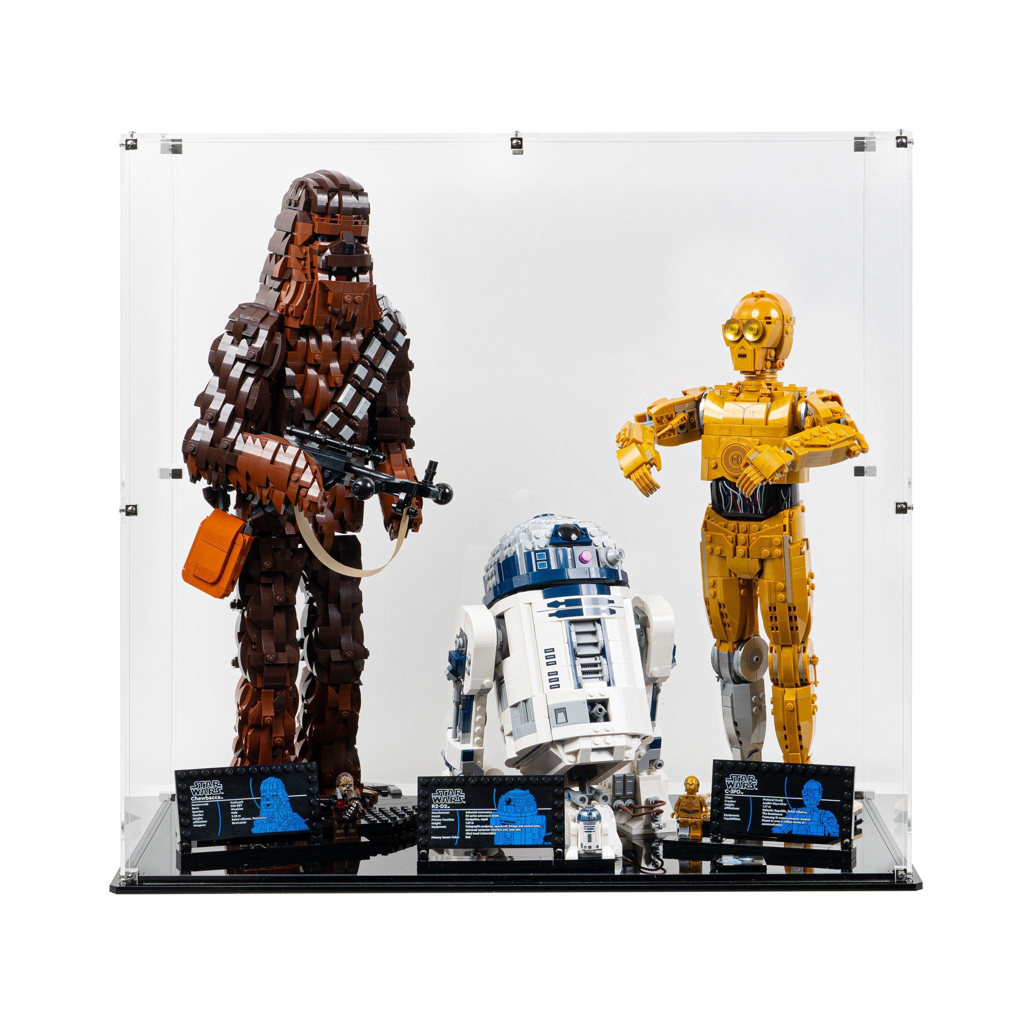 Display Case for LEGO® Star Wars™ Chewbacca, C-3PO and R2-D2 (75371, 75398, 75379)