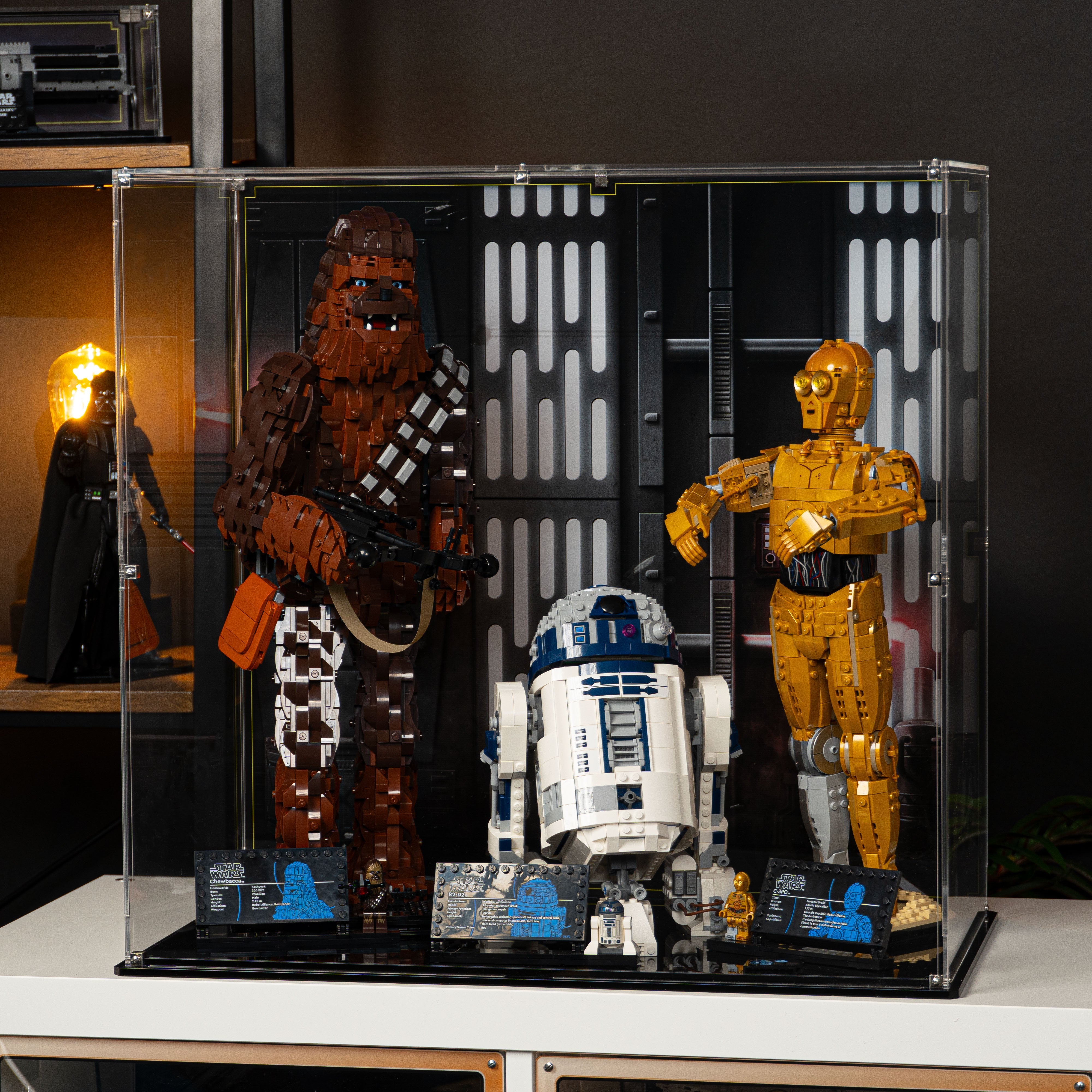 Display Case for LEGO® Star Wars™ Chewbacca, C-3PO and R2-D2 (75371, 75398, 75379)
