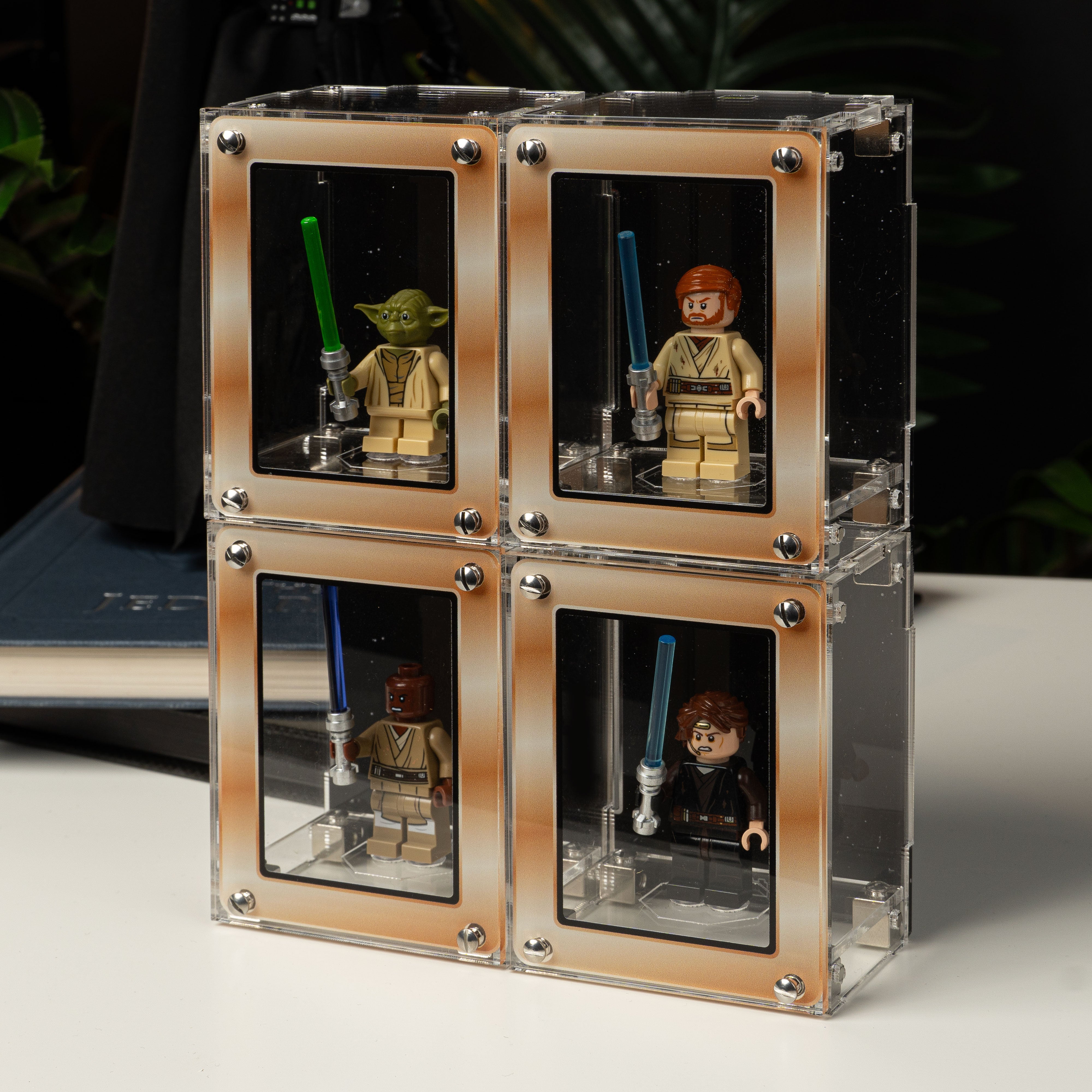 Star Wars™ Gold Themed Modular Display Case for LEGO® Minifigures