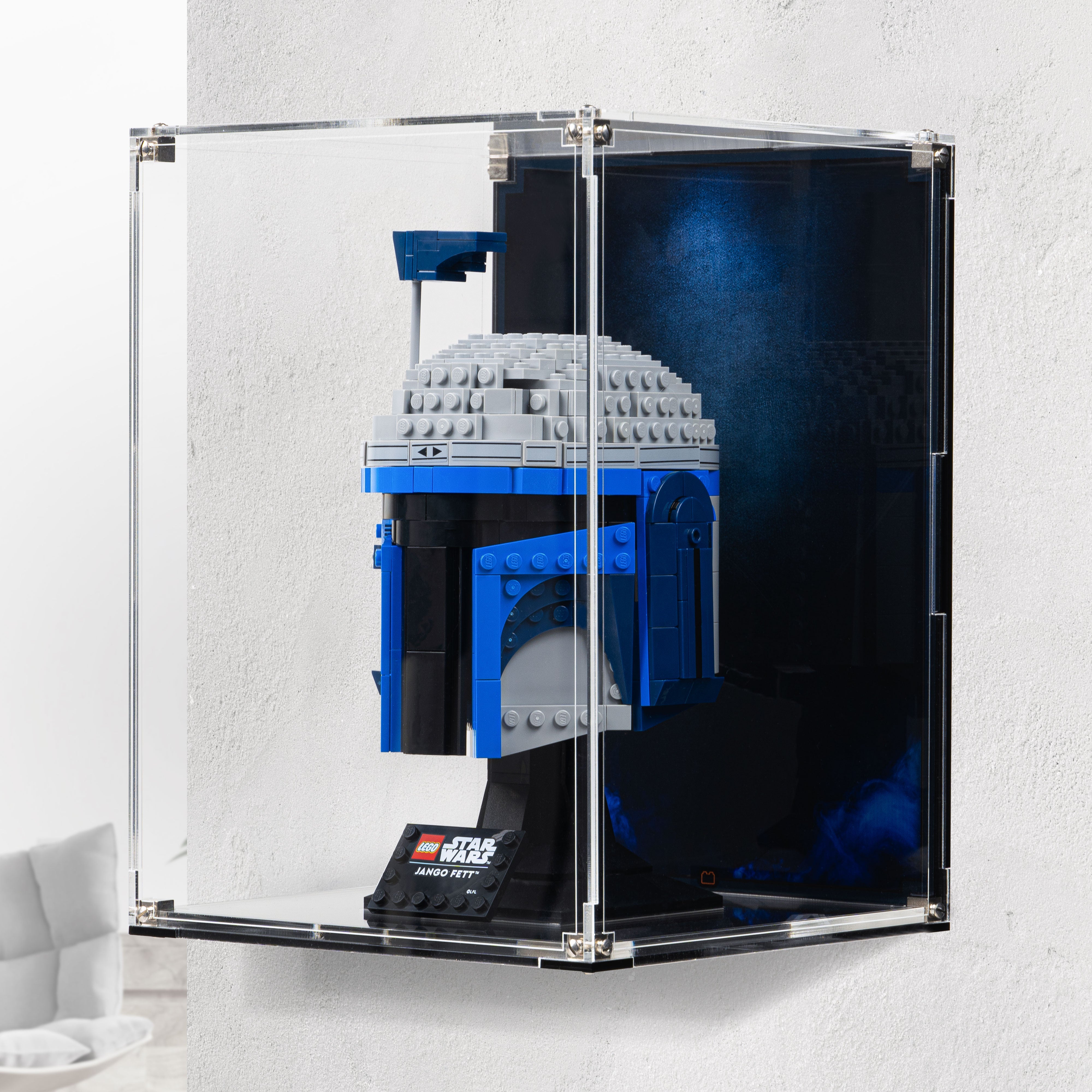 Wall-Mounted Display Case for LEGO® Star Wars: Jango Fett's Helmet (75408)