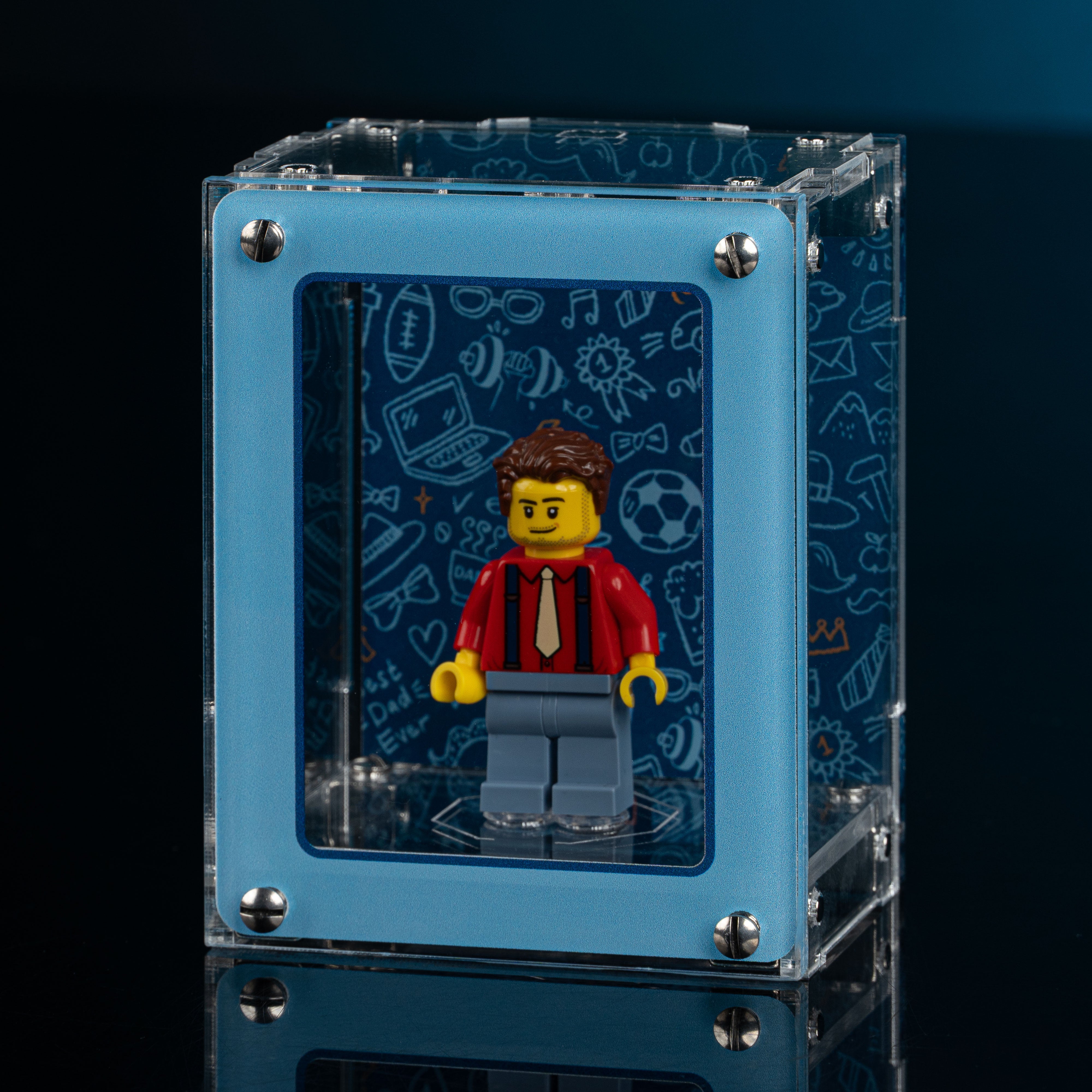Limited Edition Father's Day Display Case for LEGO® Minifigure with Plaque