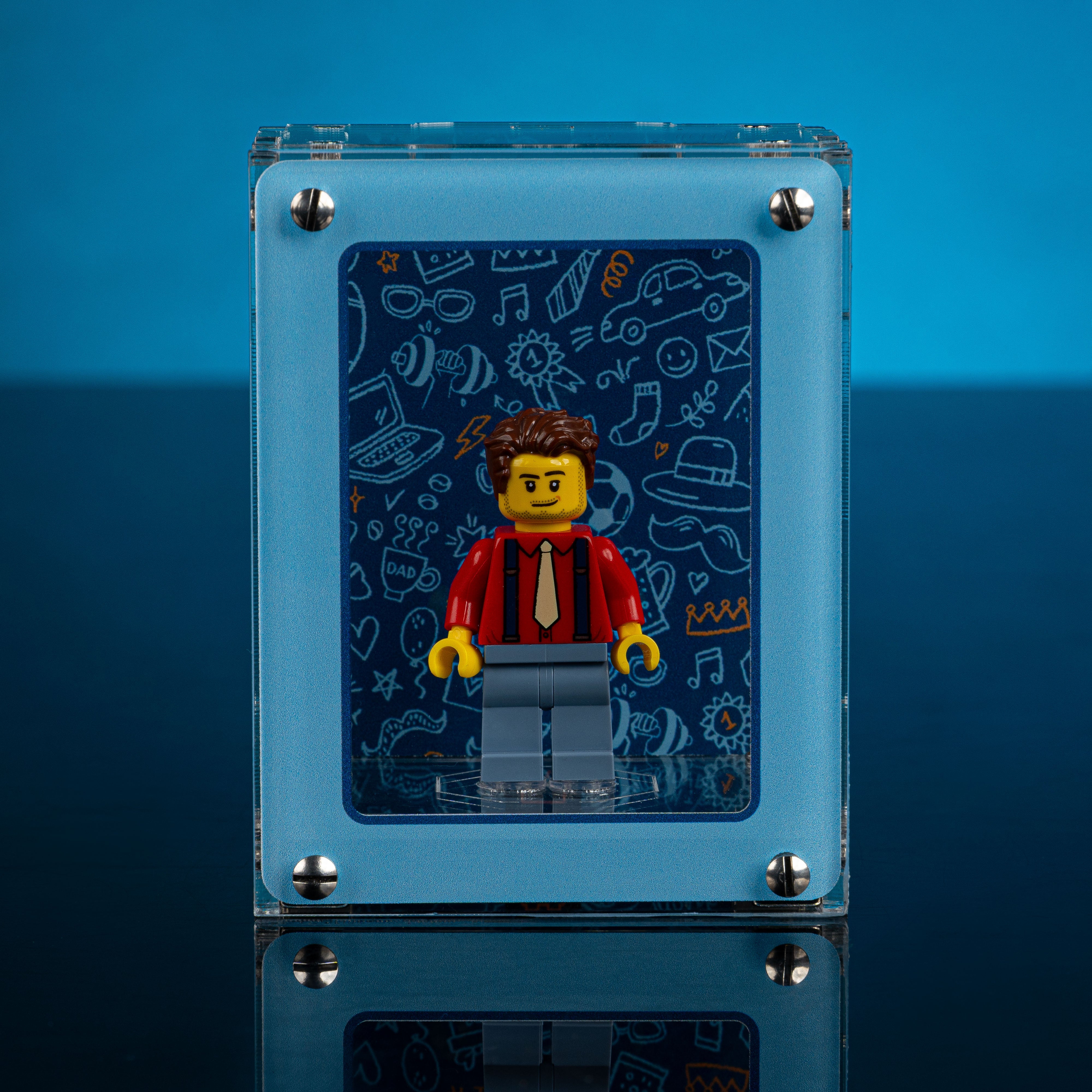 Limited Edition Father's Day Display Case for LEGO® Minifigure with Plaque