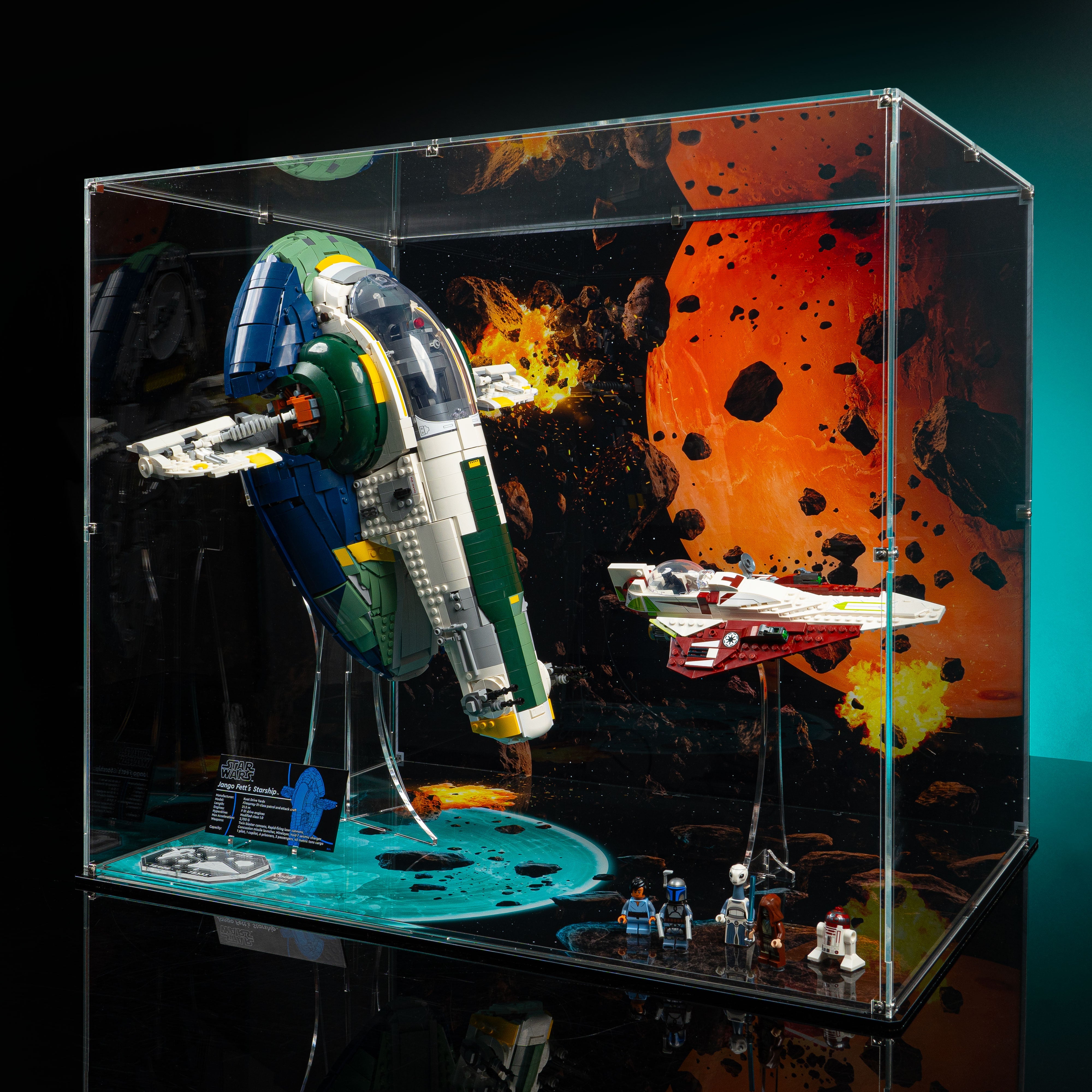 Limited Edition Display Case for LEGO® Star Wars™ Jango Fett's Firespray-Class Starship (75409) & Obi-Wan Kenobi’s Jedi Starfighter™ (75333)