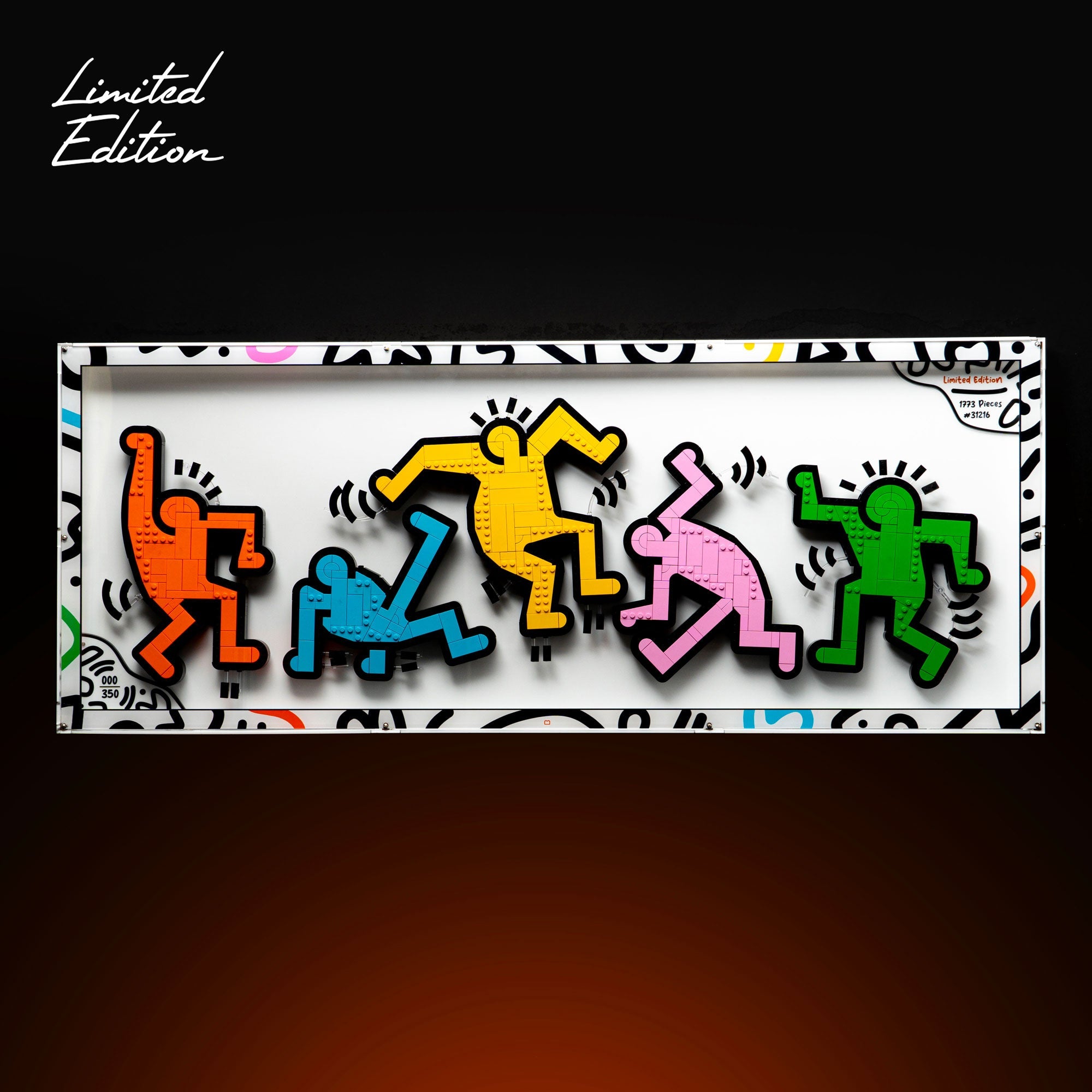 Limited Edition Wall Mounted Display Case for LEGO® Art: Keith Haring – Dancing Figures (31216)