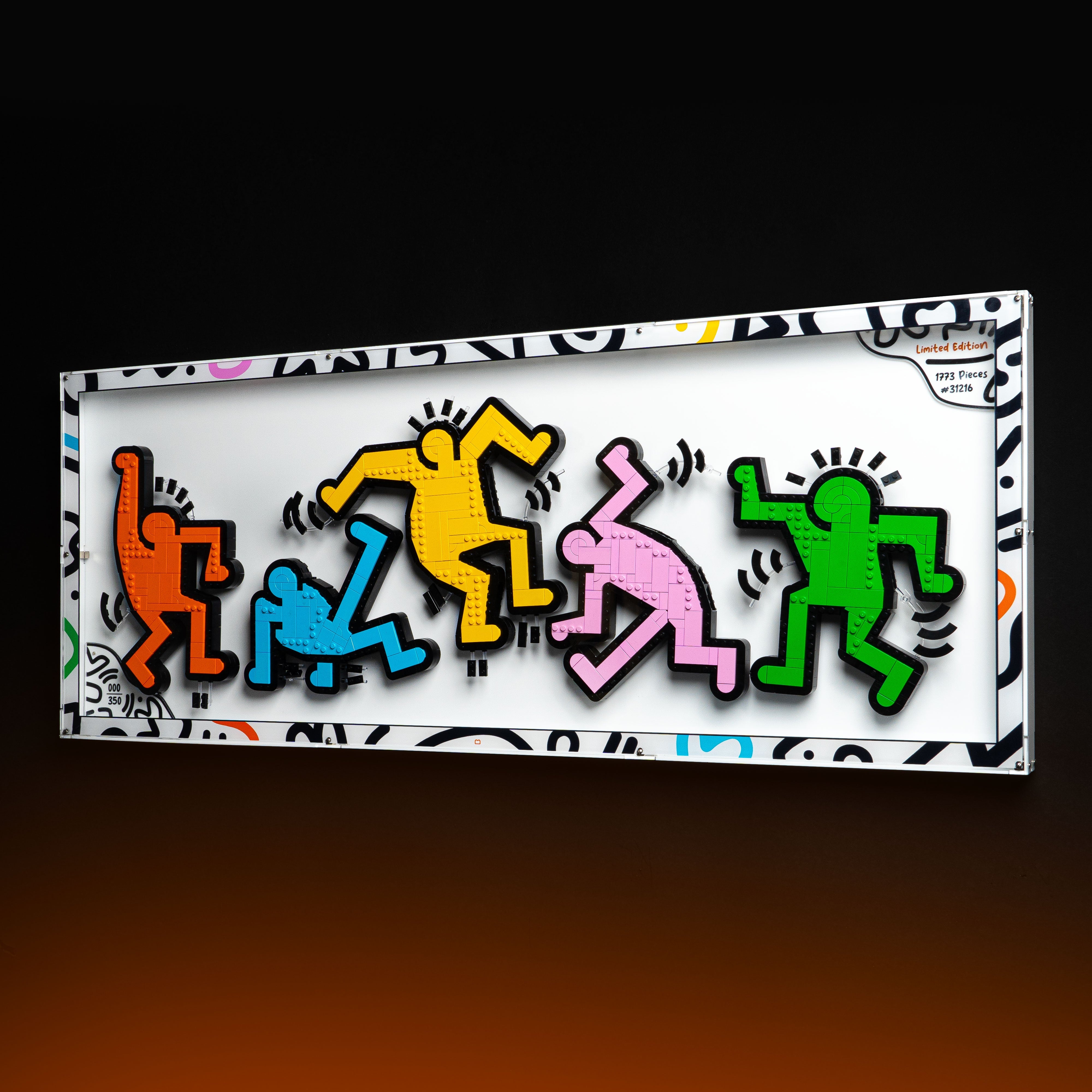 Limited Edition Wall Mounted Display Case for LEGO® Art: Keith Haring – Dancing Figures (31216)