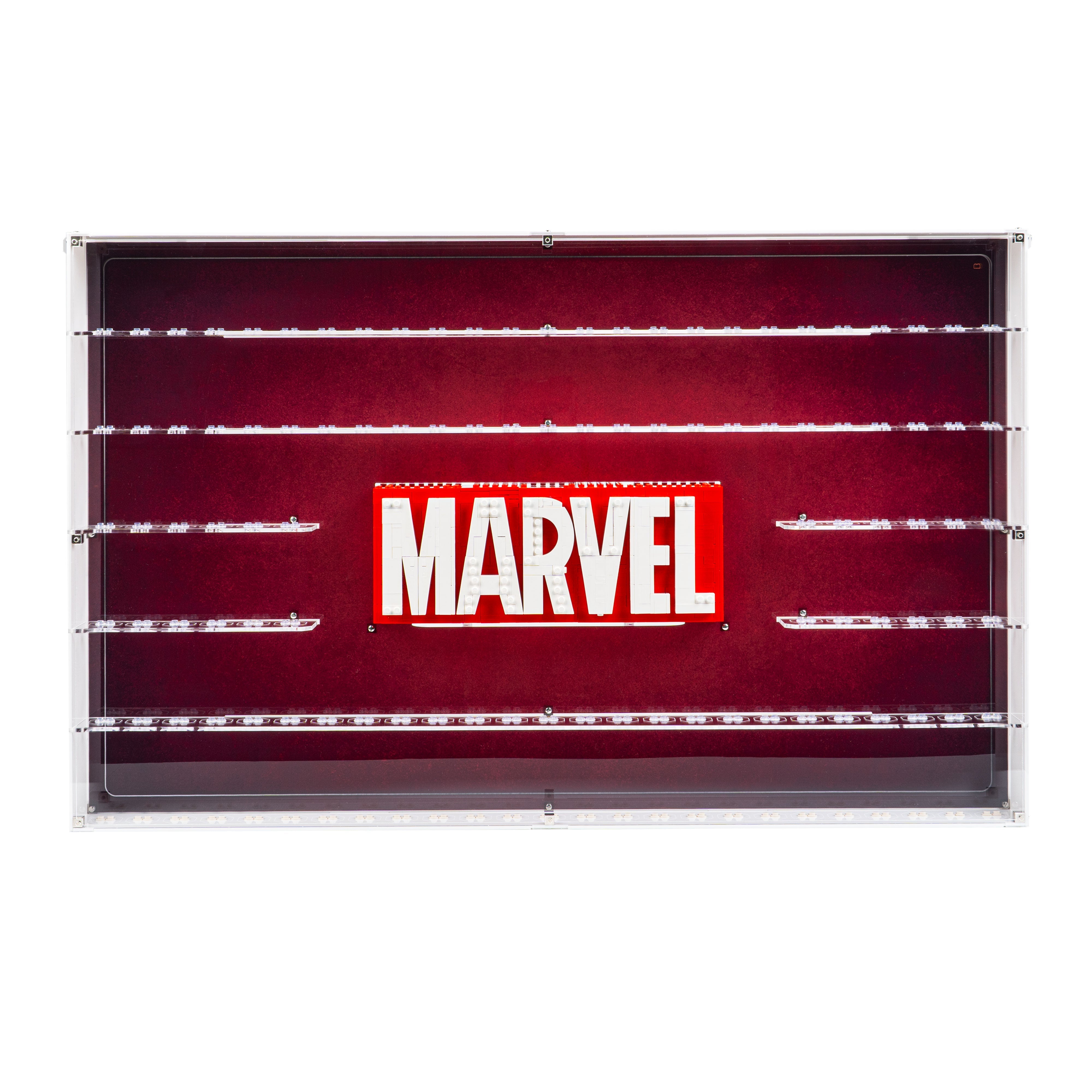 Wall Mounted Display Case for LEGO® Marvel: Brick-Built Marvel Logo & 124 Minifigures (76313)