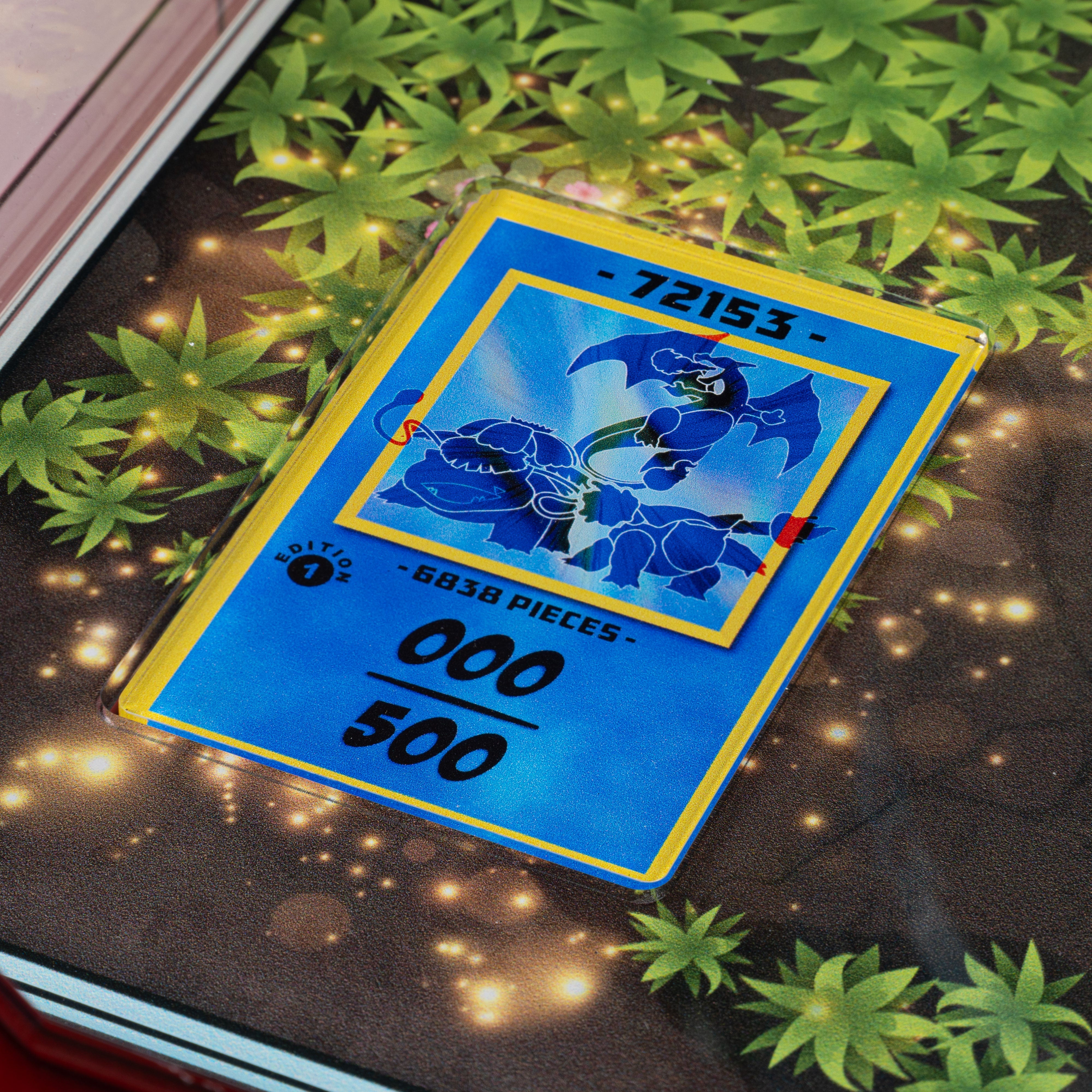 Limited Edition Display Case for LEGO® Pokémon™: Venusaur, Charizard and Blastoise (72153) with Trading Card Display