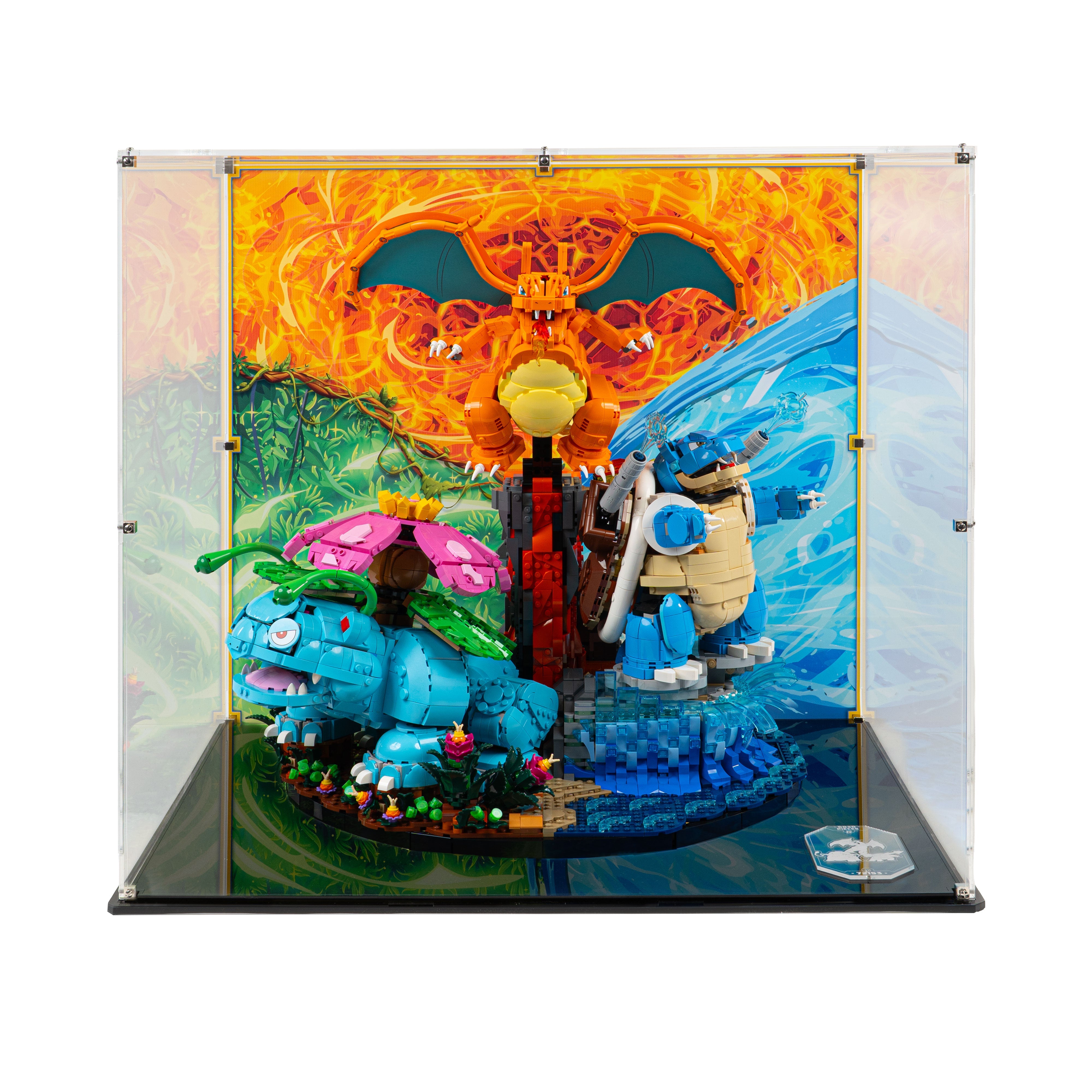 Display Case for LEGO® Pokémon™: Venusaur, Charizard and Blastoise (72153)