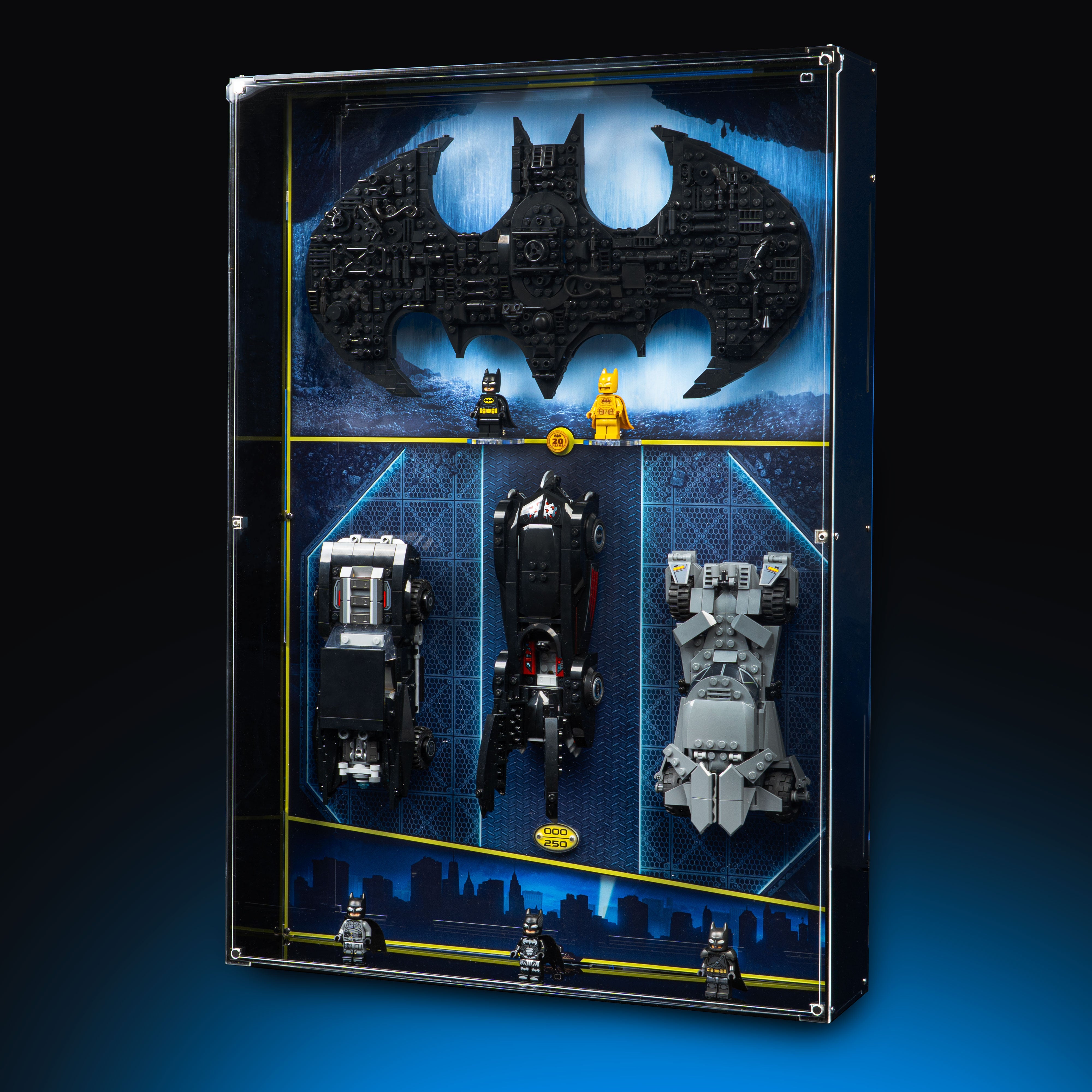 Limited Edition Wall Mounted Display Case for LEGO® Batman™ Logo & Cars (76330) (76332) (76333) (76331)