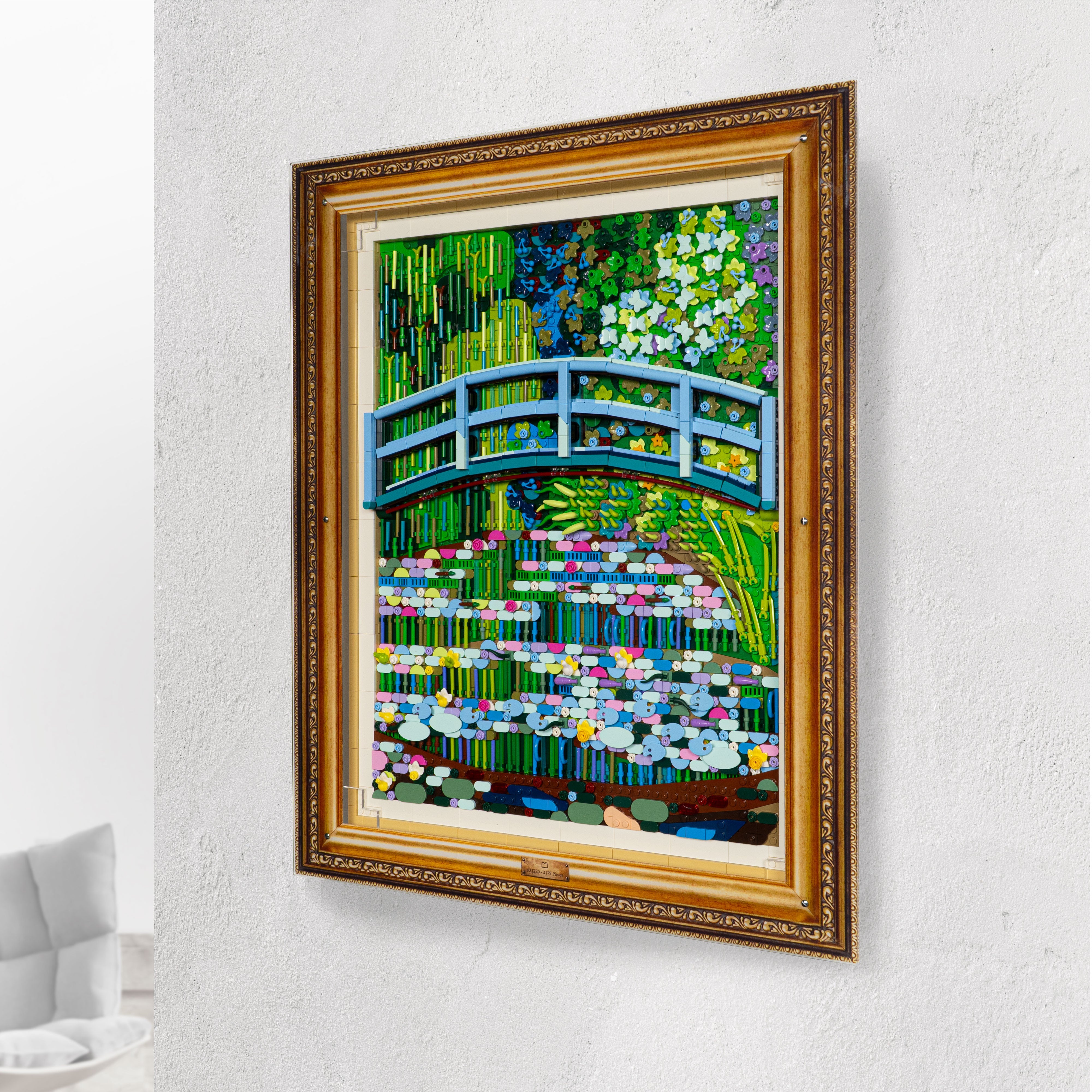 Wall Mounted Display Case for LEGO® Art: Claude Monet – Bridge over a Pond of Water Lilies (31220)